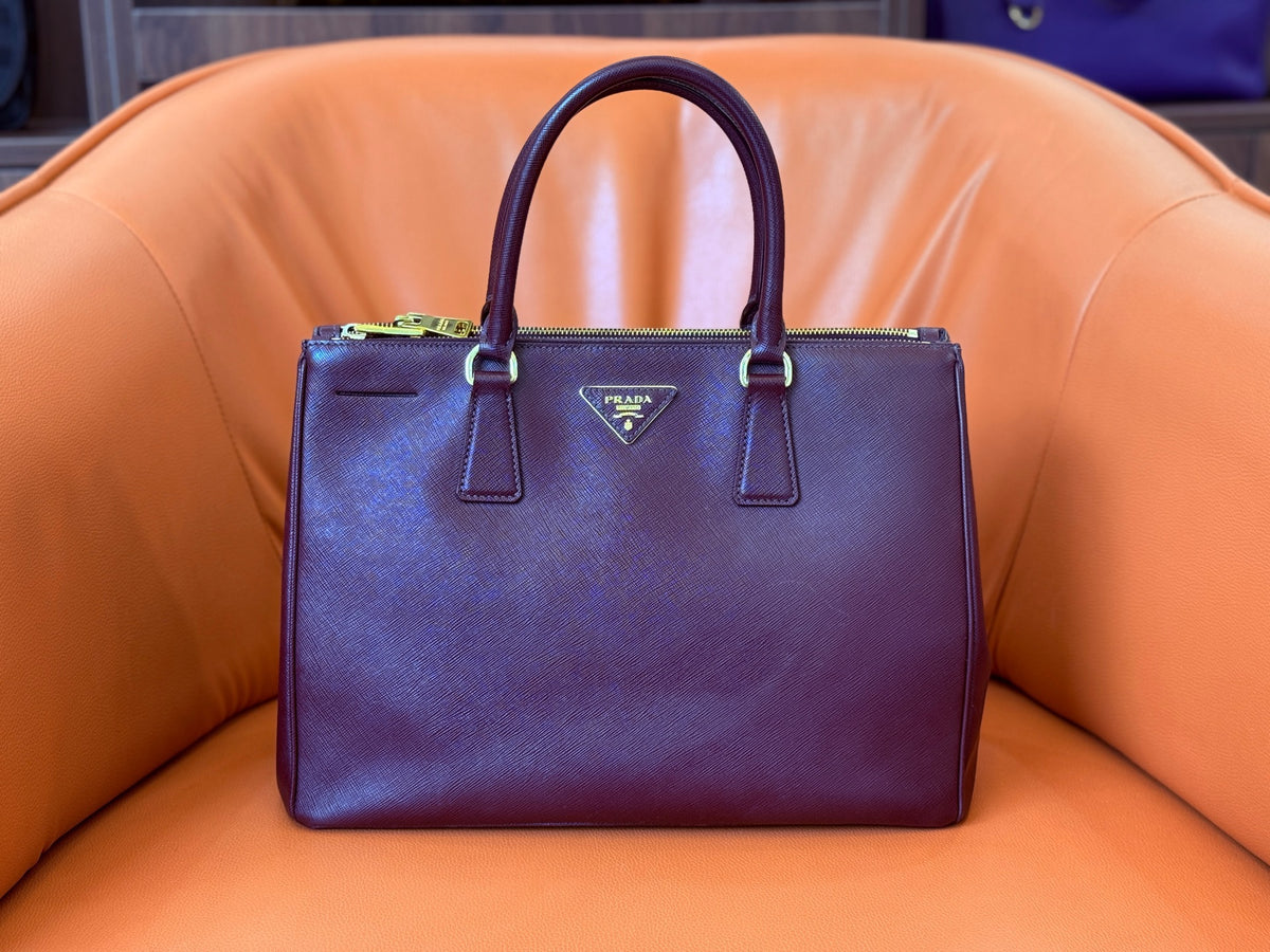 Prada - Galleria - Leather - Burgundy - (Medium)