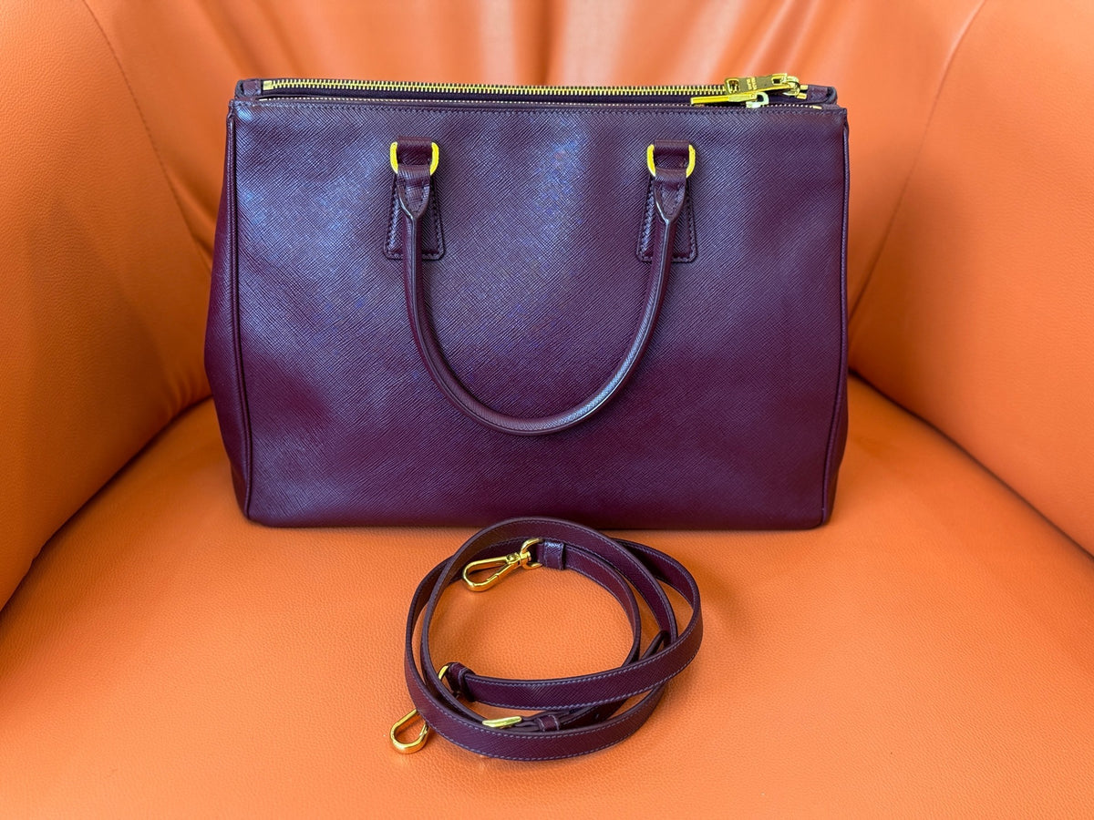 Prada - Galleria - Leather - Burgundy - (Medium)