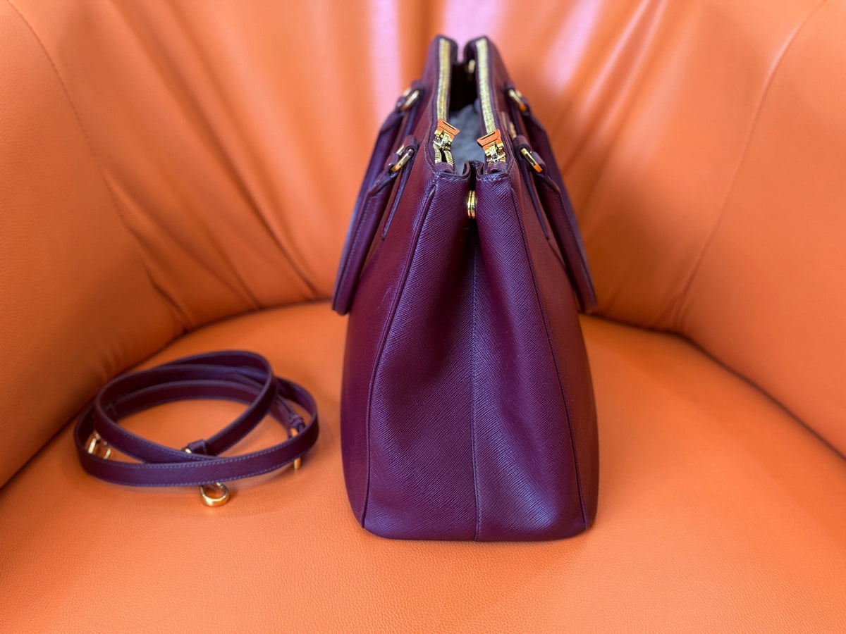 Prada - Galleria - Leather - Burgundy - (Medium)