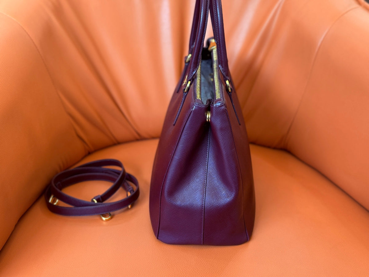 Prada - Galleria - Leather - Burgundy - (Medium)