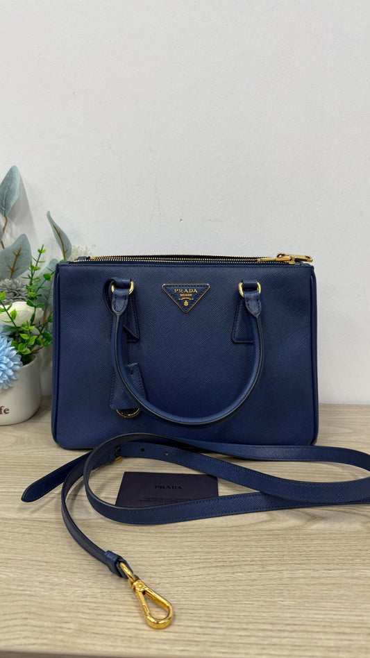 Prada - Galleria - Leather - Navy - (medium)