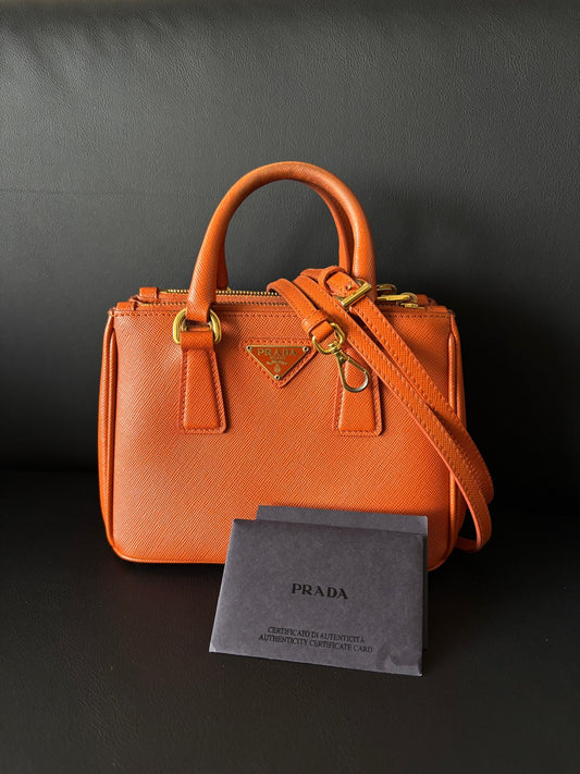 Prada - Galleria - Leather - Orange - (mini)