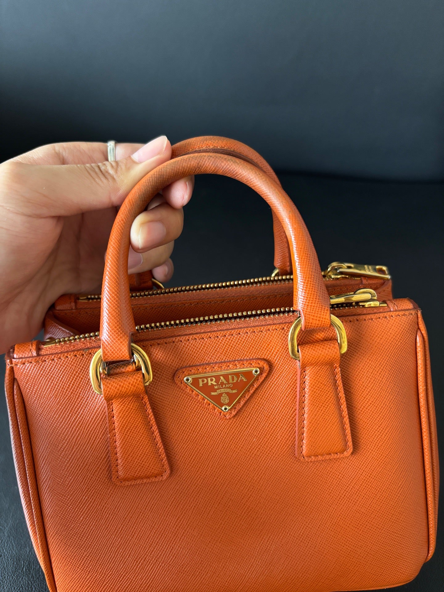 Prada - Galleria - Leather - Orange - (mini)