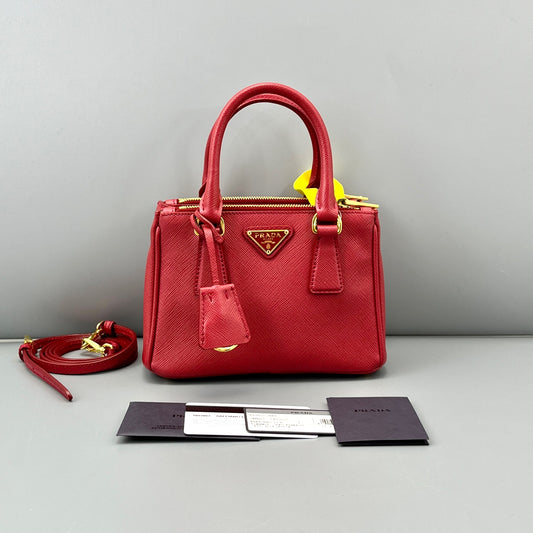 Prada - Galleria - Leather - Red - (mini)