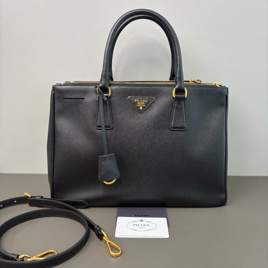 Prada - Galleria Medium Saffiano Leather Tote - Black - (medium)
