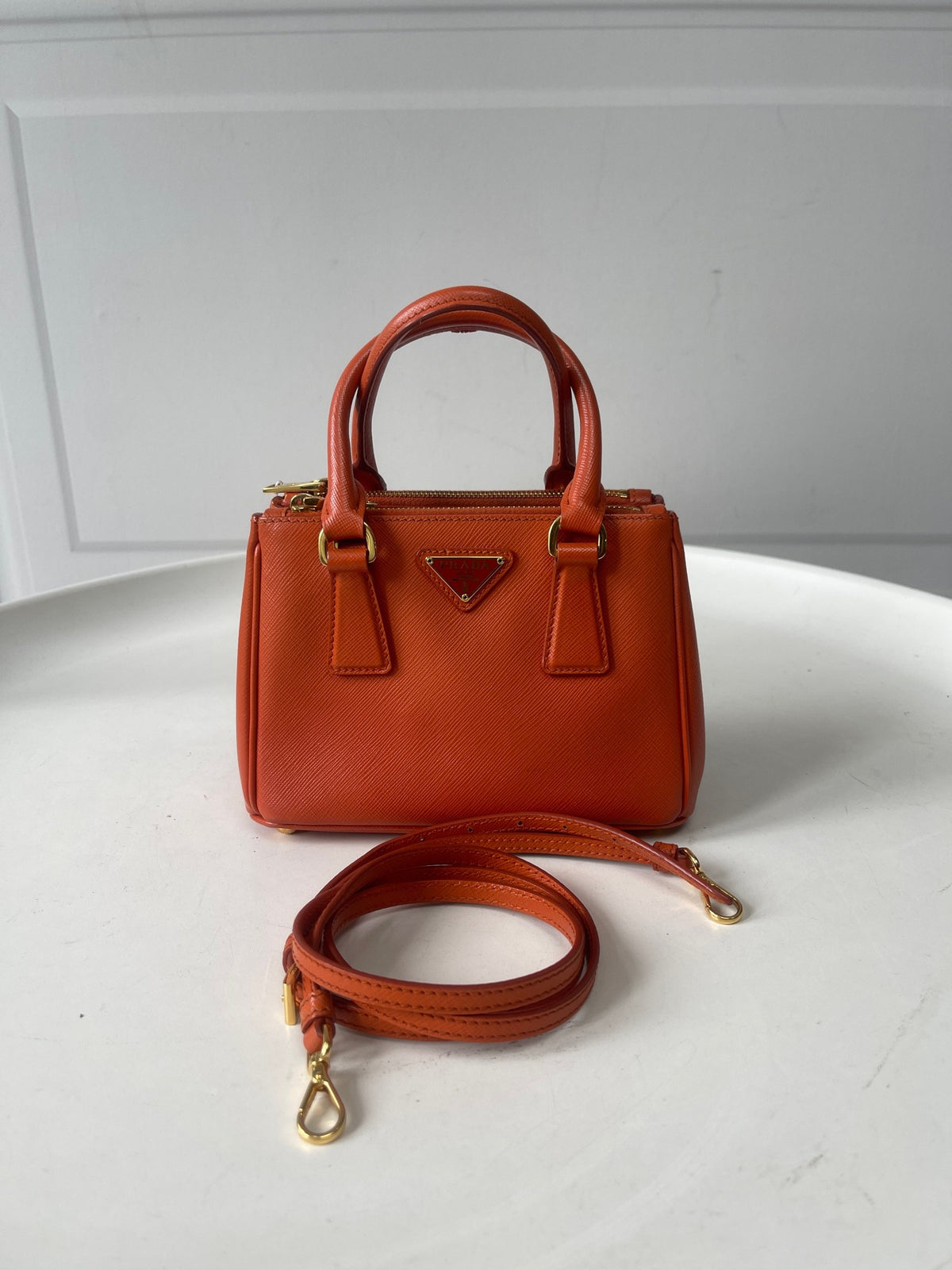 Prada - Galleria Mini - Leather - Orange - (mini)