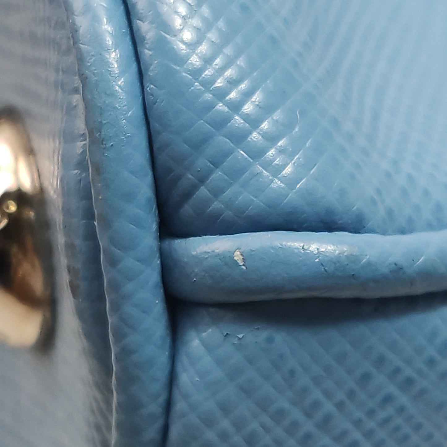 Prada - Galleria Saffiano Bag - Saffiano leather - Blue - (Small)