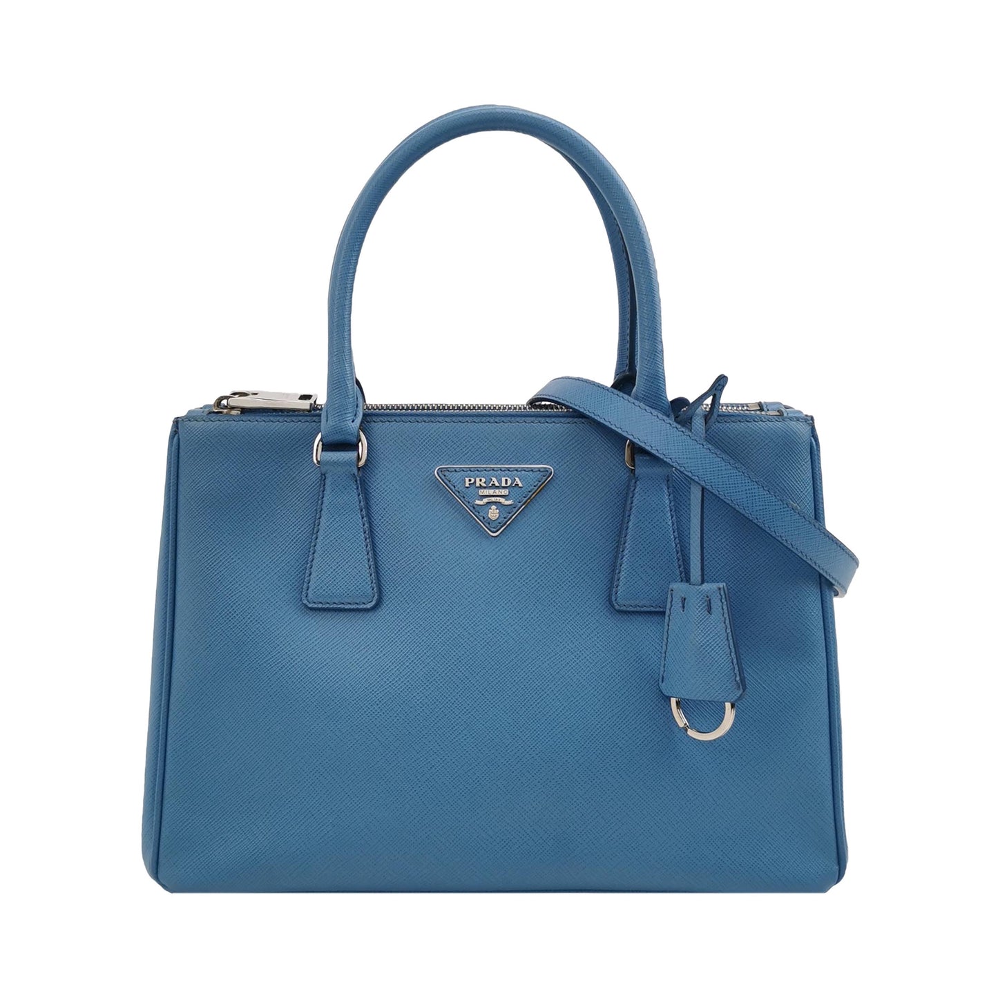 Prada - Galleria Saffiano Bag - Saffiano leather - Blue - (Small)