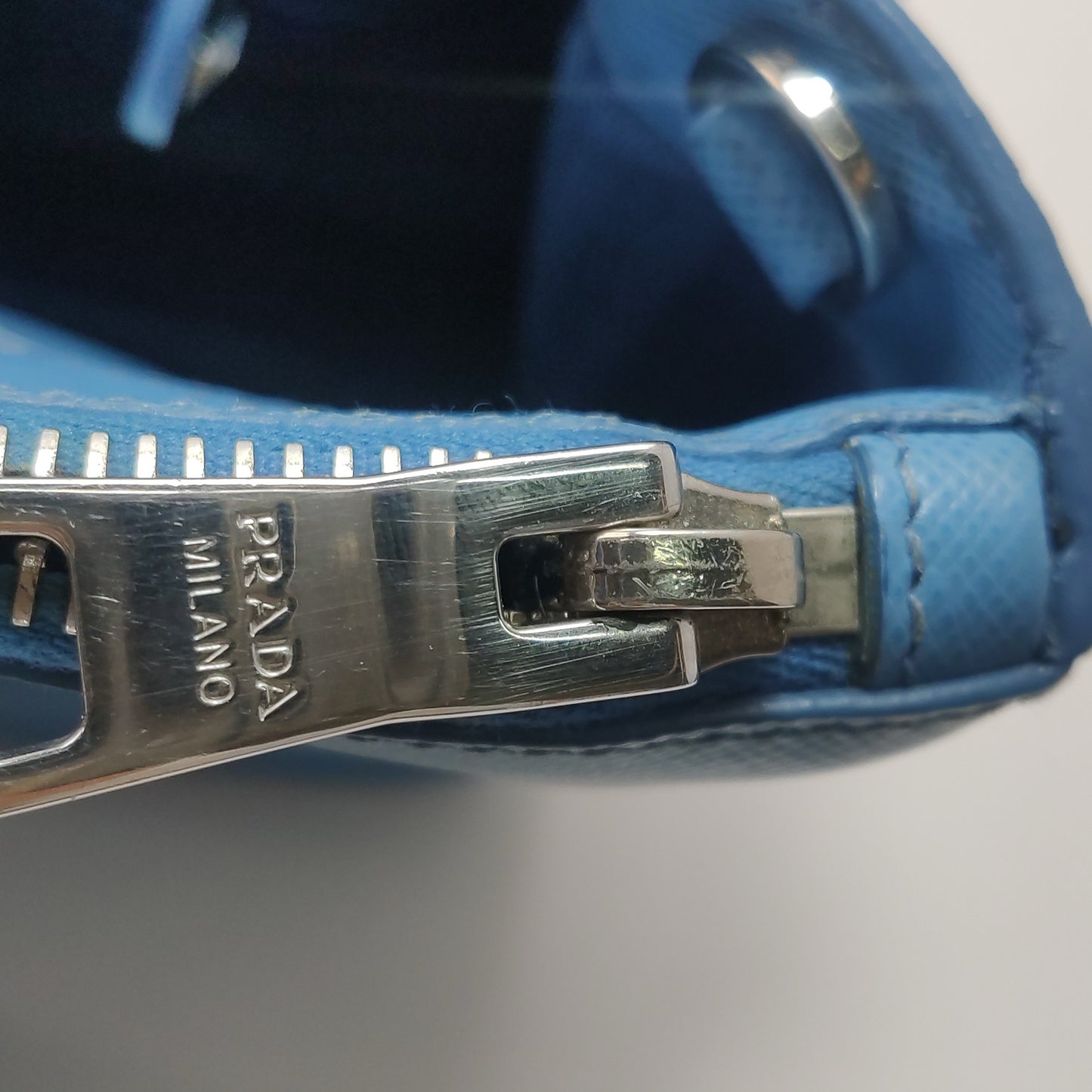 Prada - Galleria Saffiano Bag - Saffiano leather - Blue - (Small)