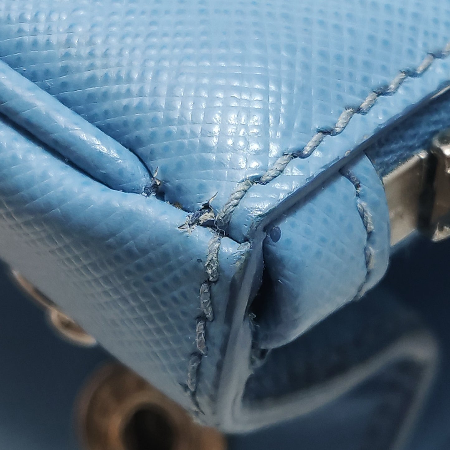 Prada - Galleria Saffiano Bag - Saffiano leather - Blue - (Small)