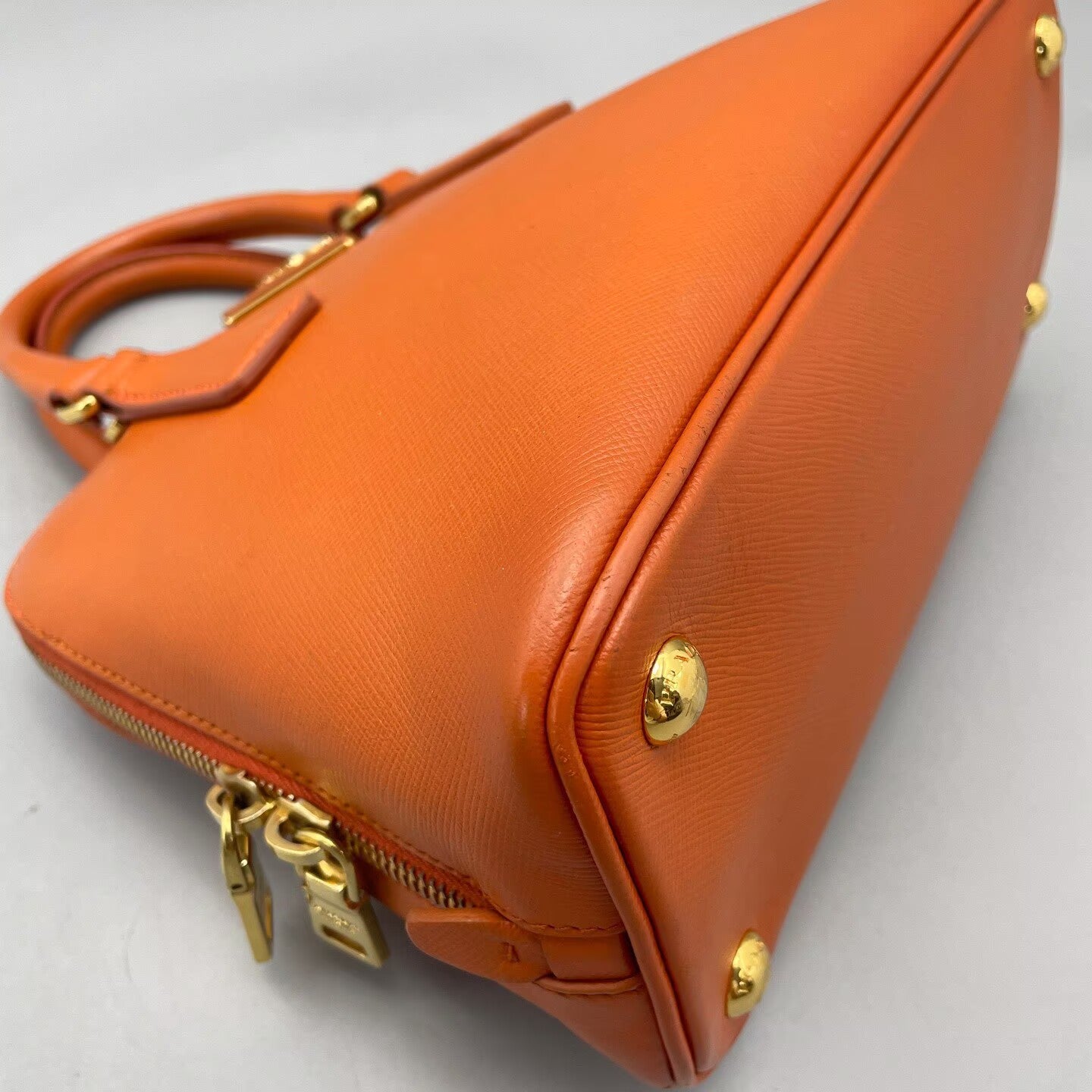 Prada - Galleria - Saffiano leather - Orange with Gold-Tone Hardware - (small)