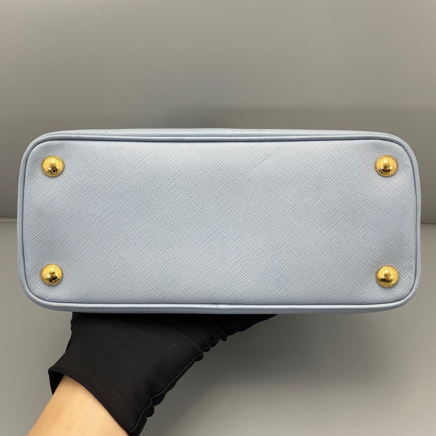 Prada - Galleria Saffiano Lux Tote - Saffiano leather - Haze Blue with Gold-Tone Hardware - (Small)
