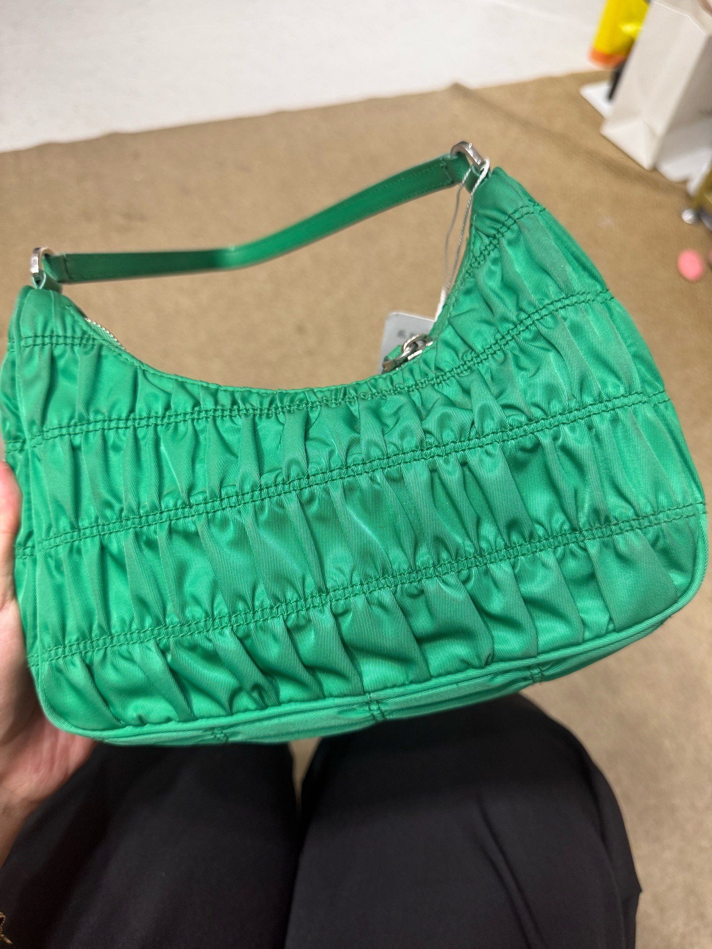 Prada - Hobo Shoulder Bag - Nylon - Green with Silver-Tone Hardware - (mini)