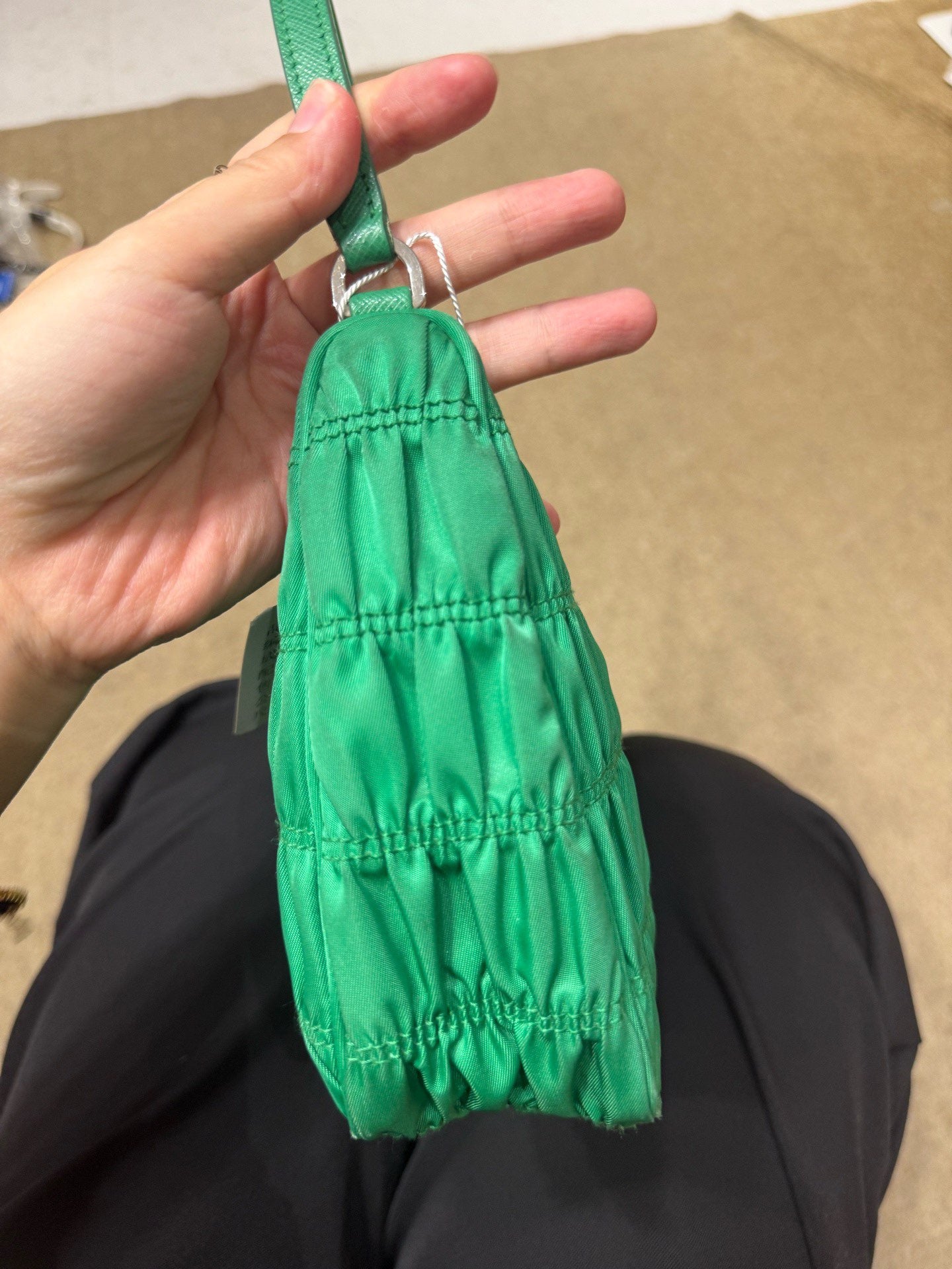 Prada - Hobo Shoulder Bag - Nylon - Green with Silver-Tone Hardware - (mini)