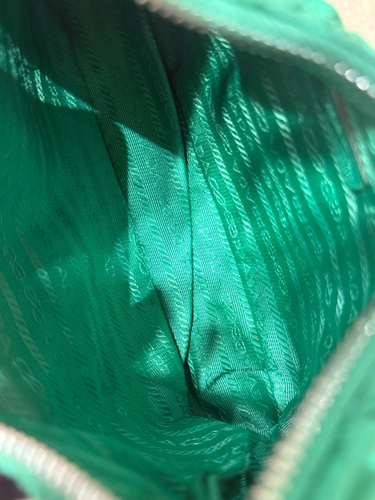 Prada - Hobo Shoulder Bag - Nylon - Green with Silver-Tone Hardware - (mini)