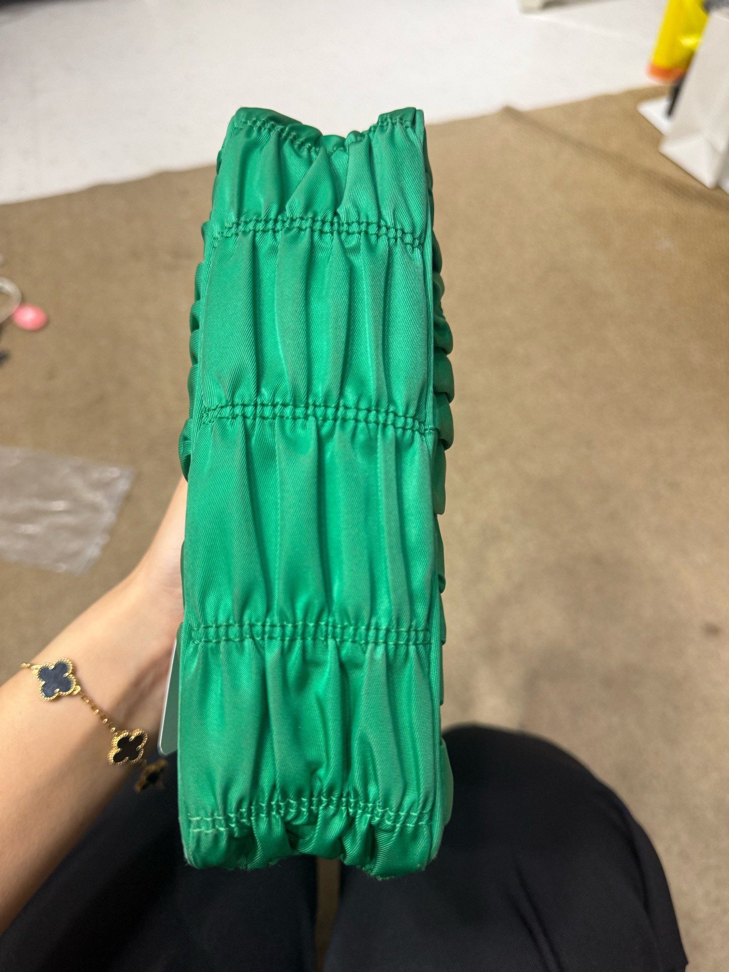 Prada - Hobo Shoulder Bag - Nylon - Green with Silver-Tone Hardware - (mini)