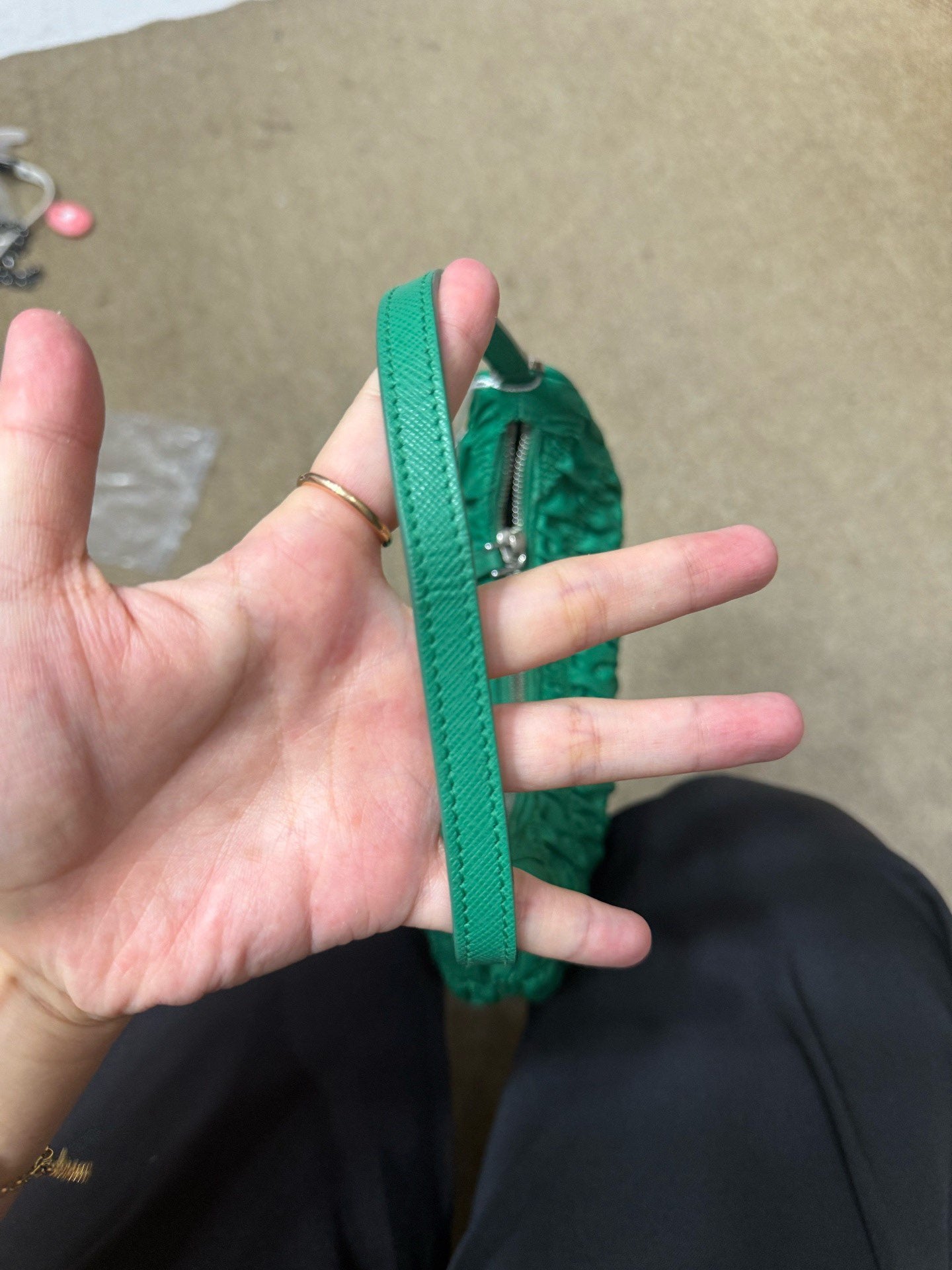 Prada - Hobo Shoulder Bag - Nylon - Green with Silver-Tone Hardware - (mini)