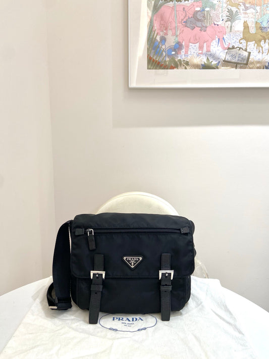 Prada - Messenger Bag - Polyester - Black - (small)