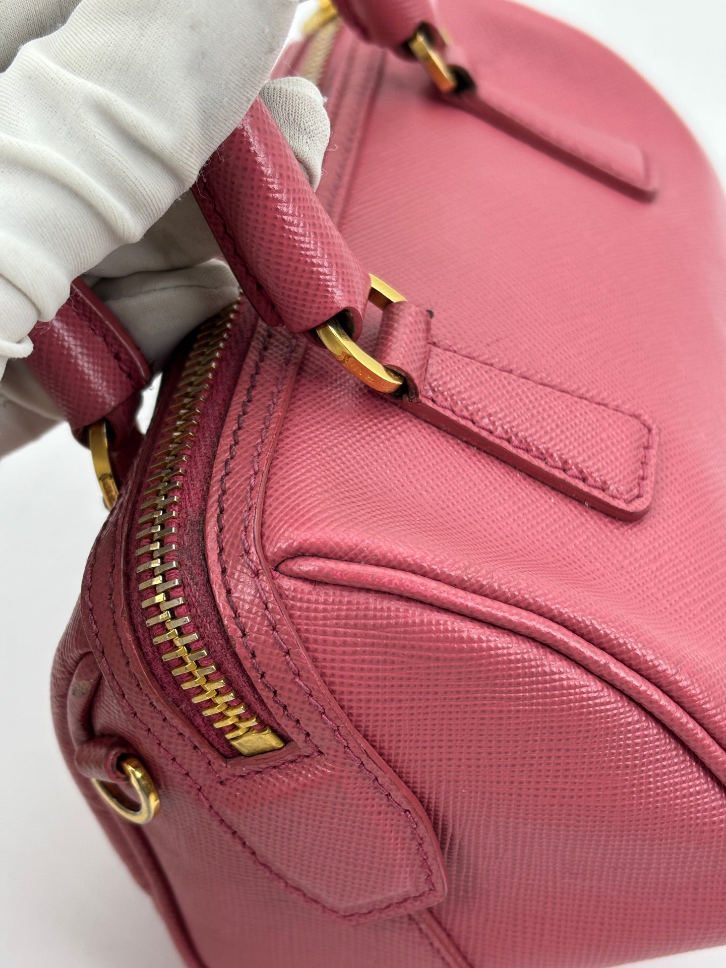 Prada - Mini Boston Bag - Saffiano leather - Red - (mini)
