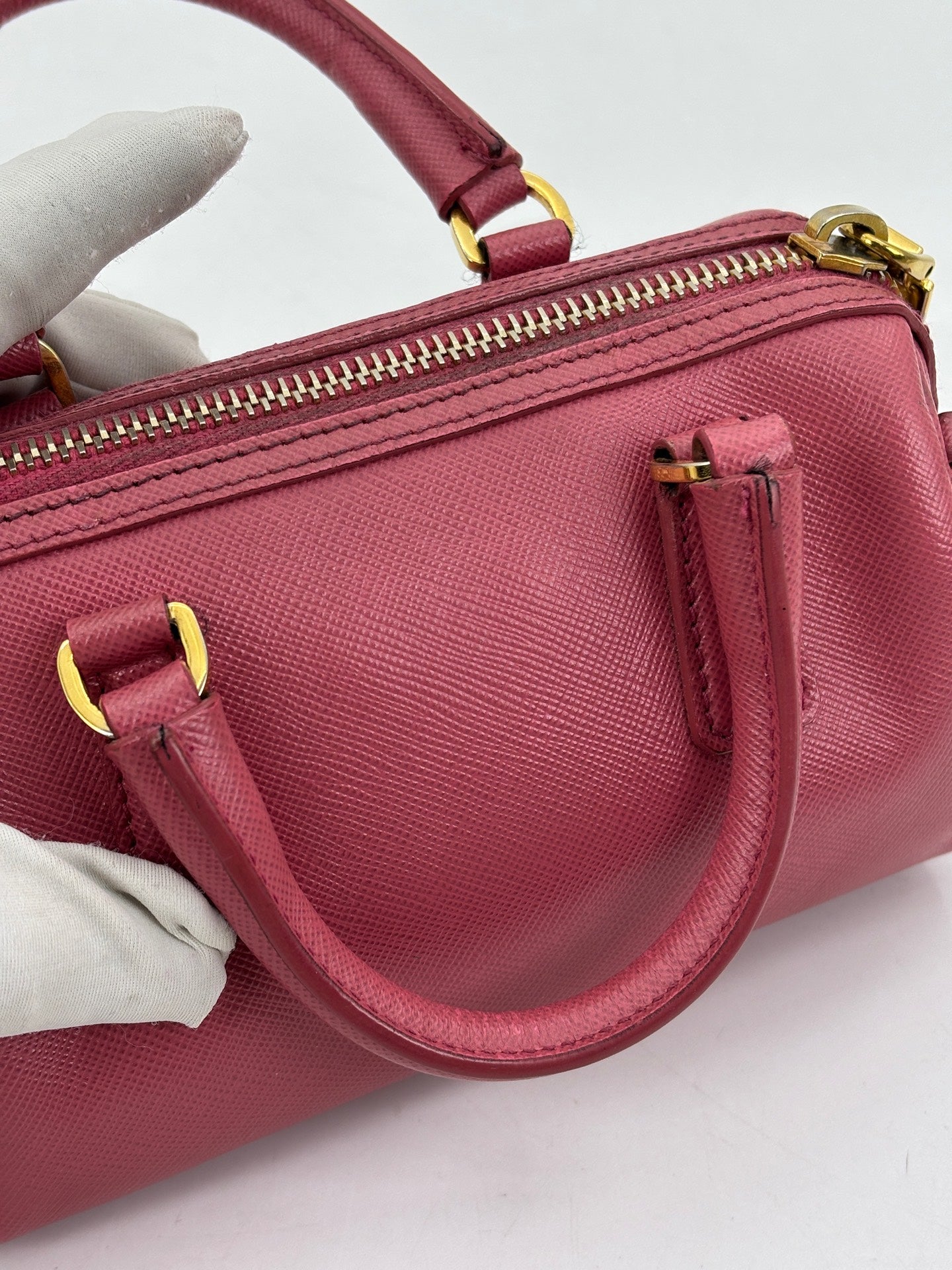 Prada - Mini Boston Bag - Saffiano leather - Red - (mini)