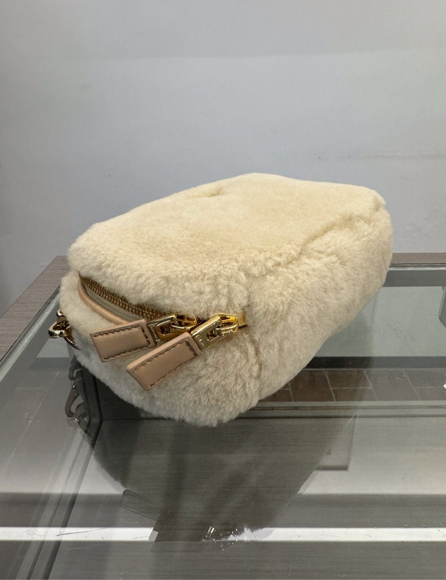 Prada - Mini Shoulder Bag - Wool - Beige - (mini)