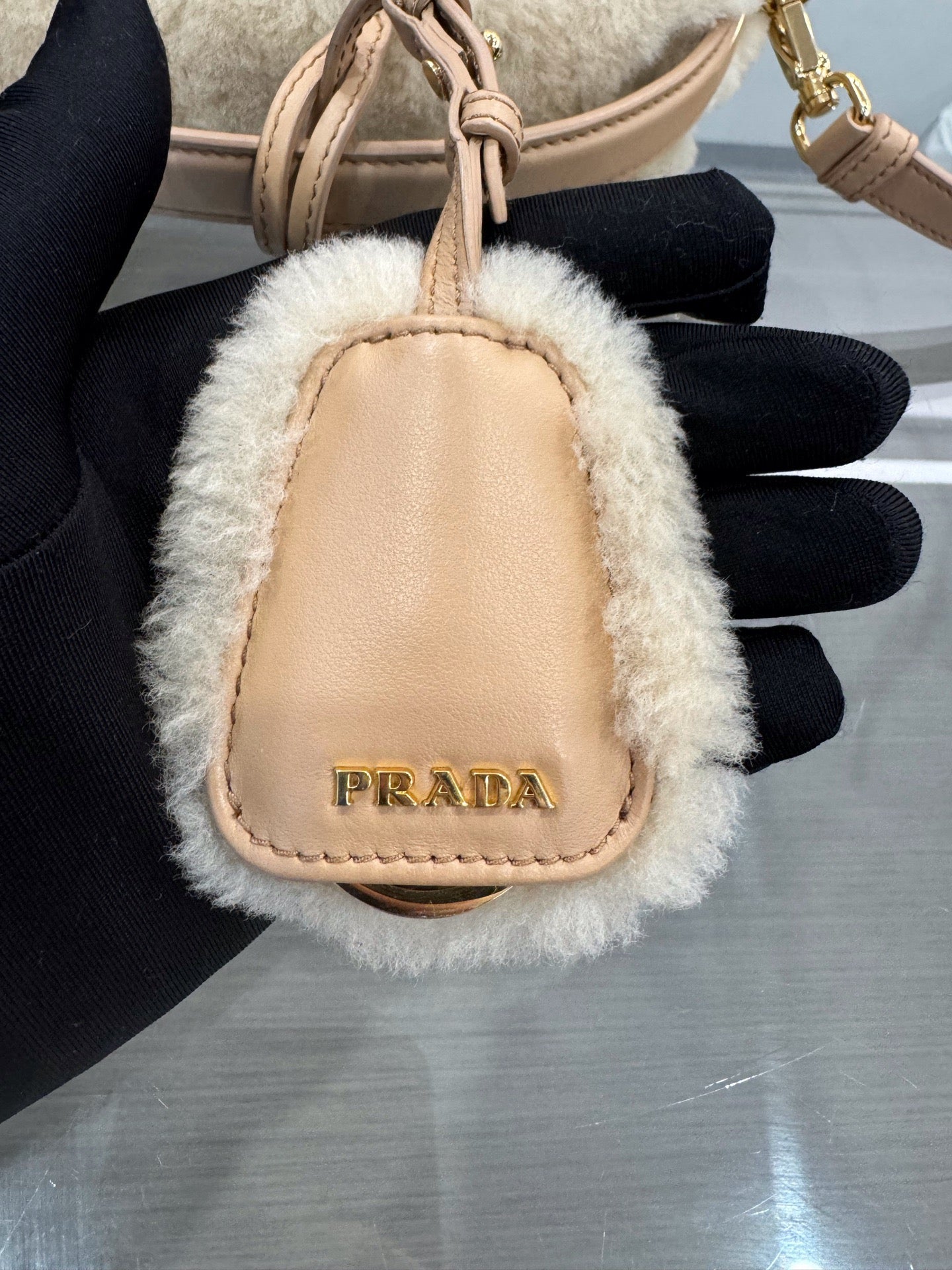 Prada - Mini Shoulder Bag - Wool - Beige - (mini)