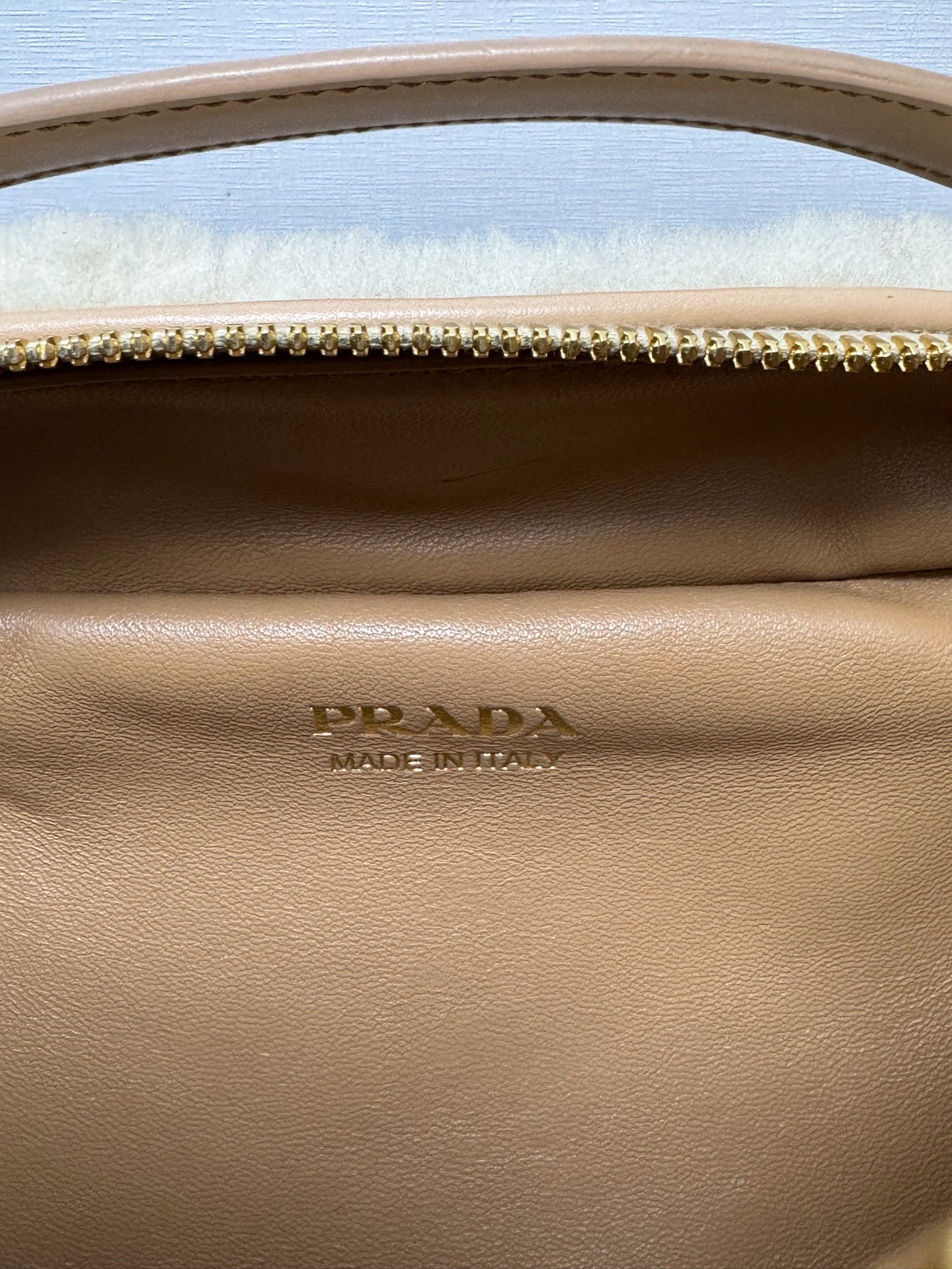 Prada - Mini Shoulder Bag - Wool - Beige - (mini)