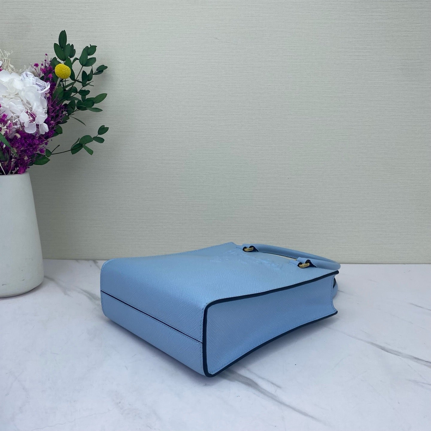 Prada - Music Score Small Tote - Saffiano leather - Blue - (small)