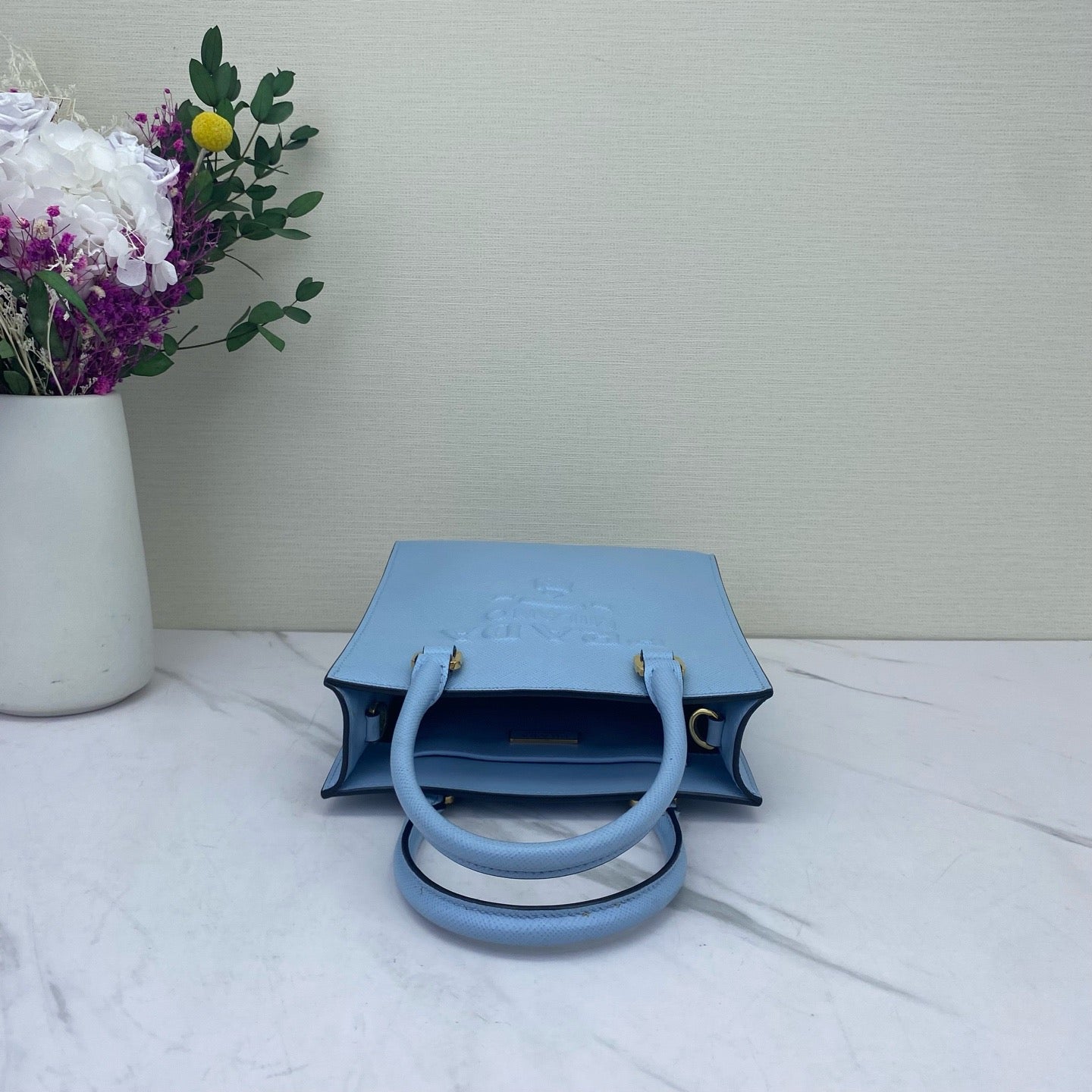 Prada - Music Score Small Tote - Saffiano leather - Blue - (small)