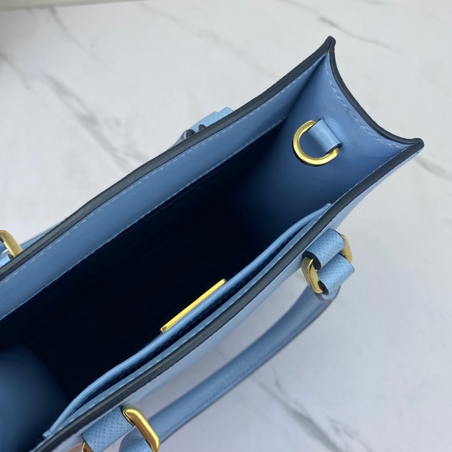 Prada - Music Score Small Tote - Saffiano leather - Blue - (small)
