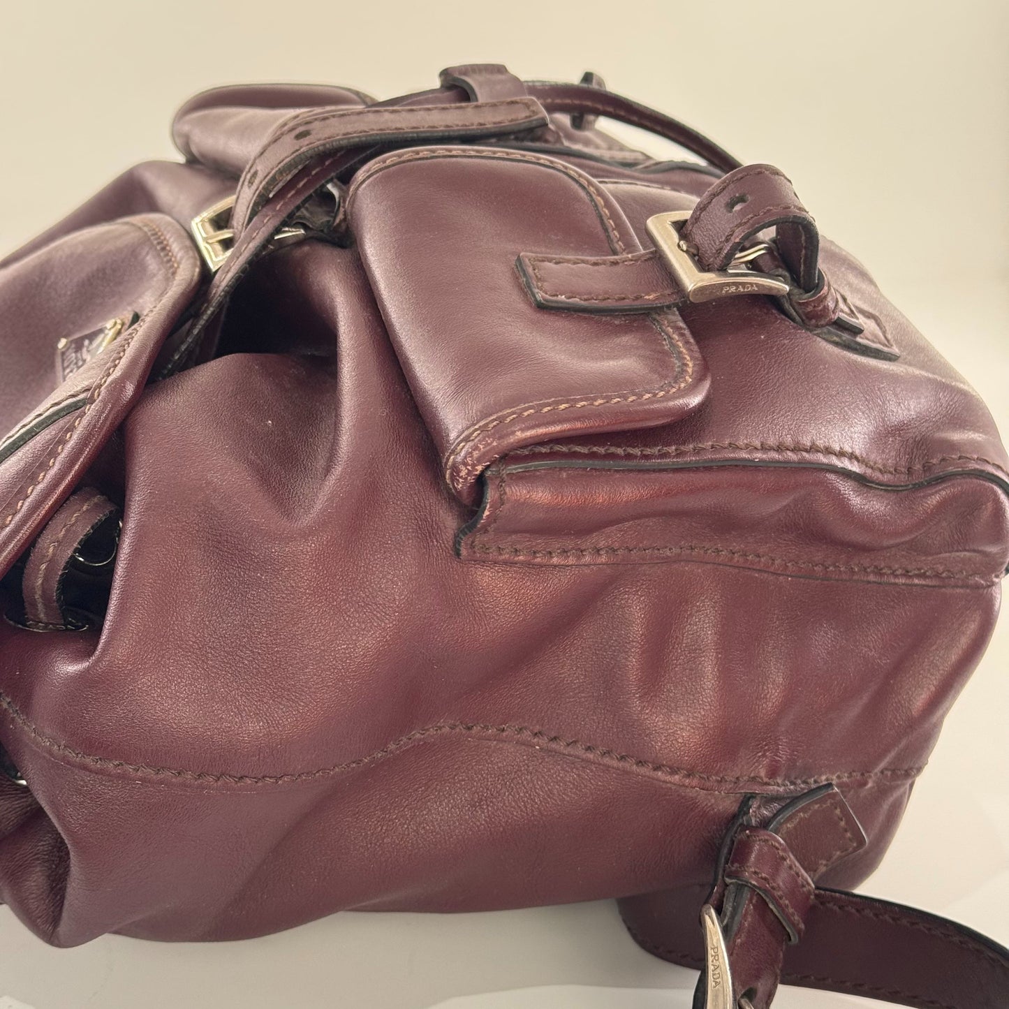 Prada - N/A - Leather - Burgundy - (Medium)