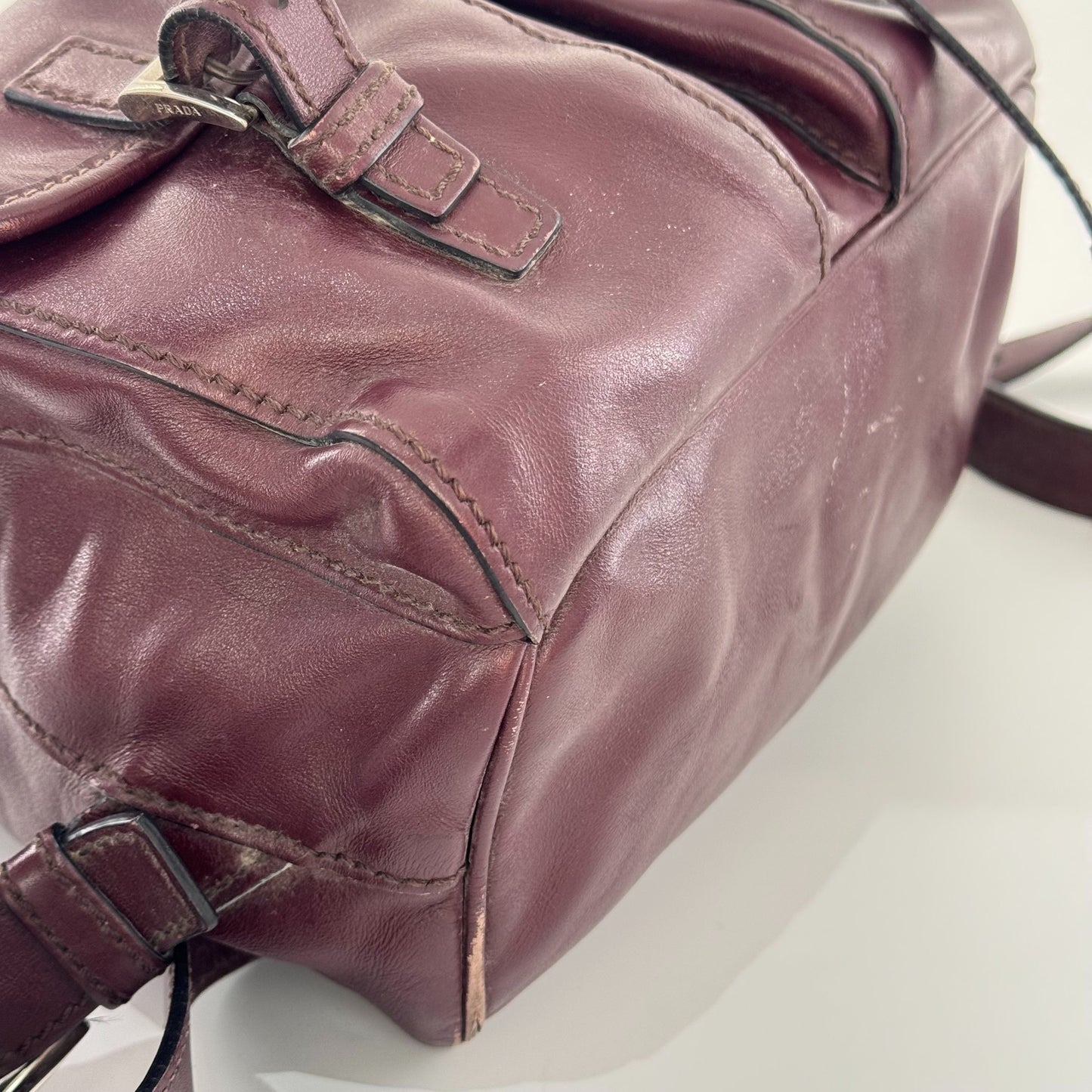 Prada - N/A - Leather - Burgundy - (Medium)