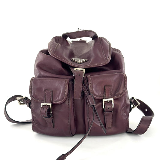 Prada - N/A - Leather - Burgundy - (Medium)