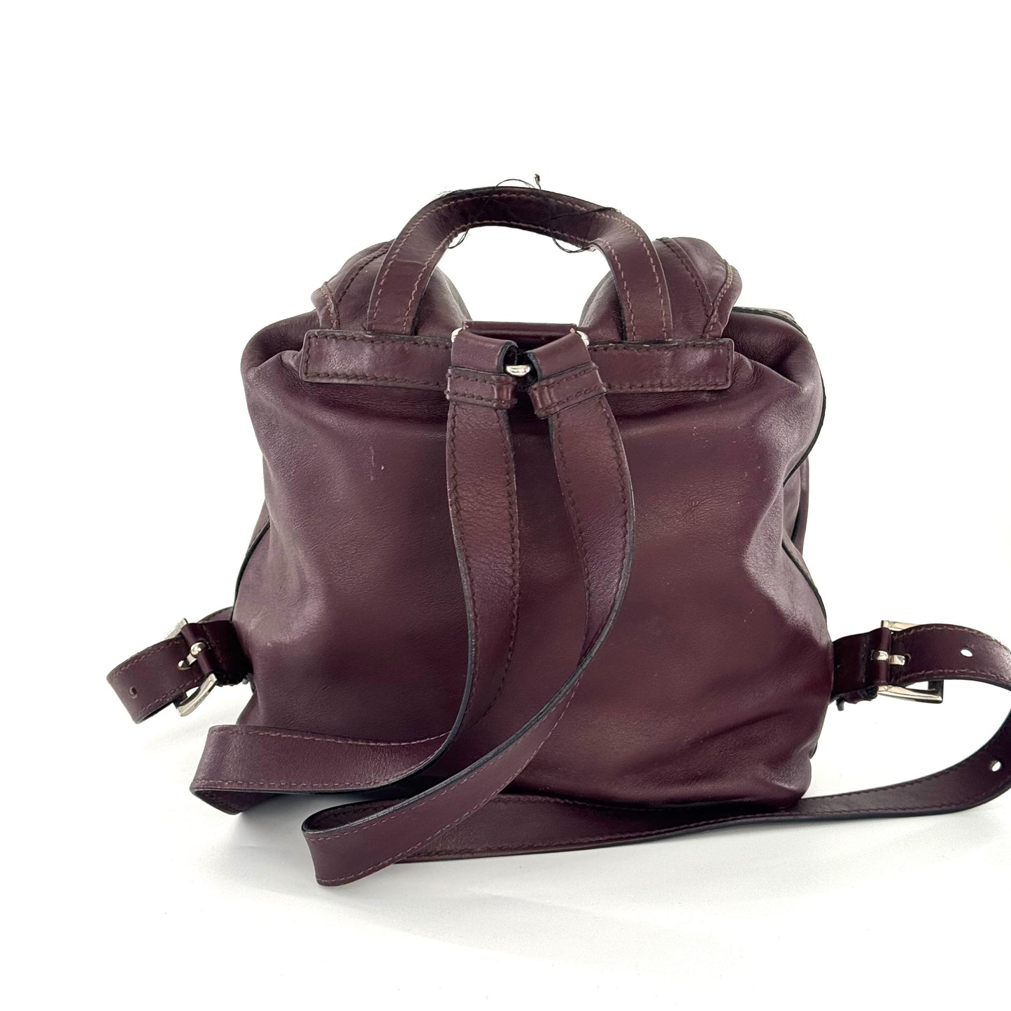 Prada - N/A - Leather - Burgundy - (Medium)