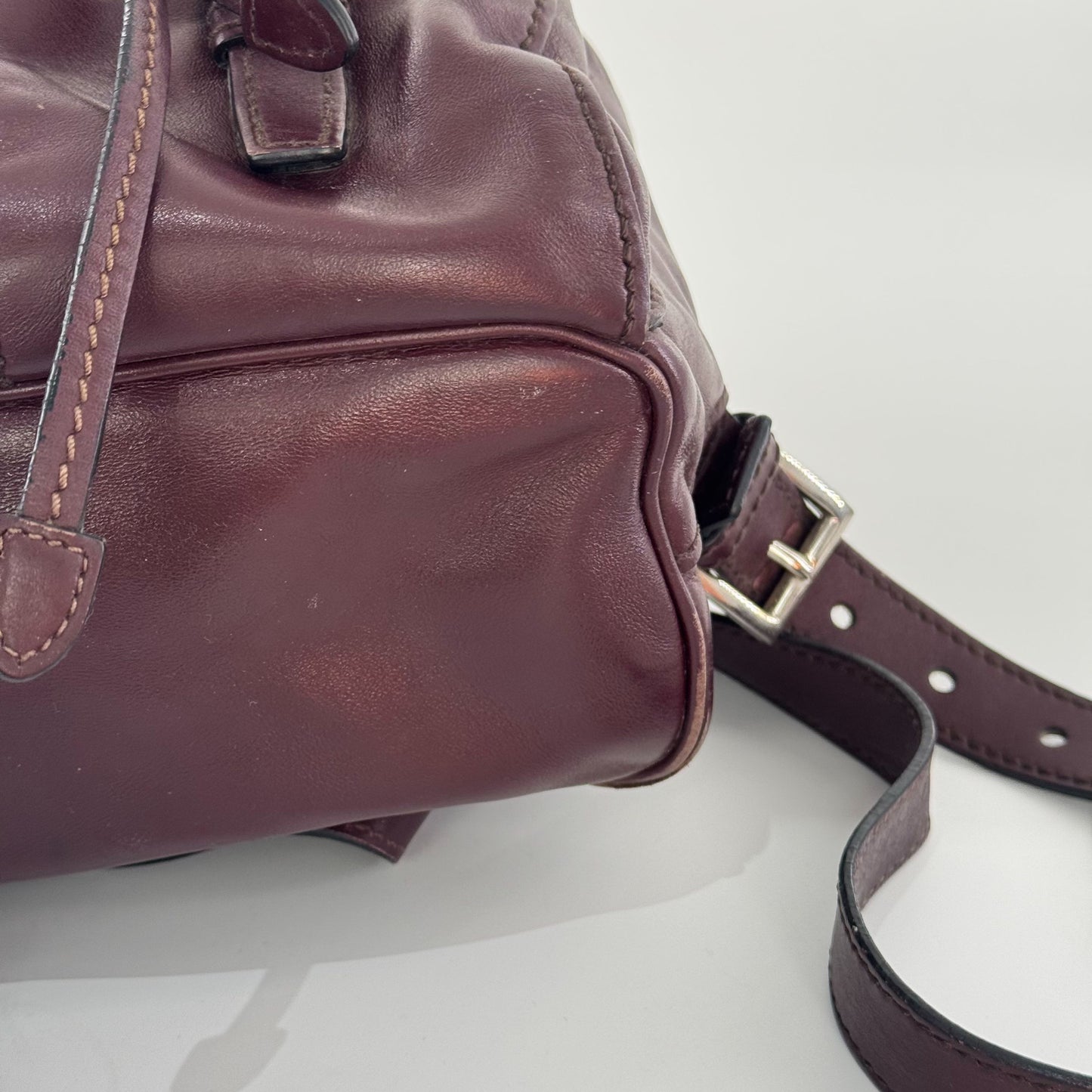 Prada - N/A - Leather - Burgundy - (Medium)