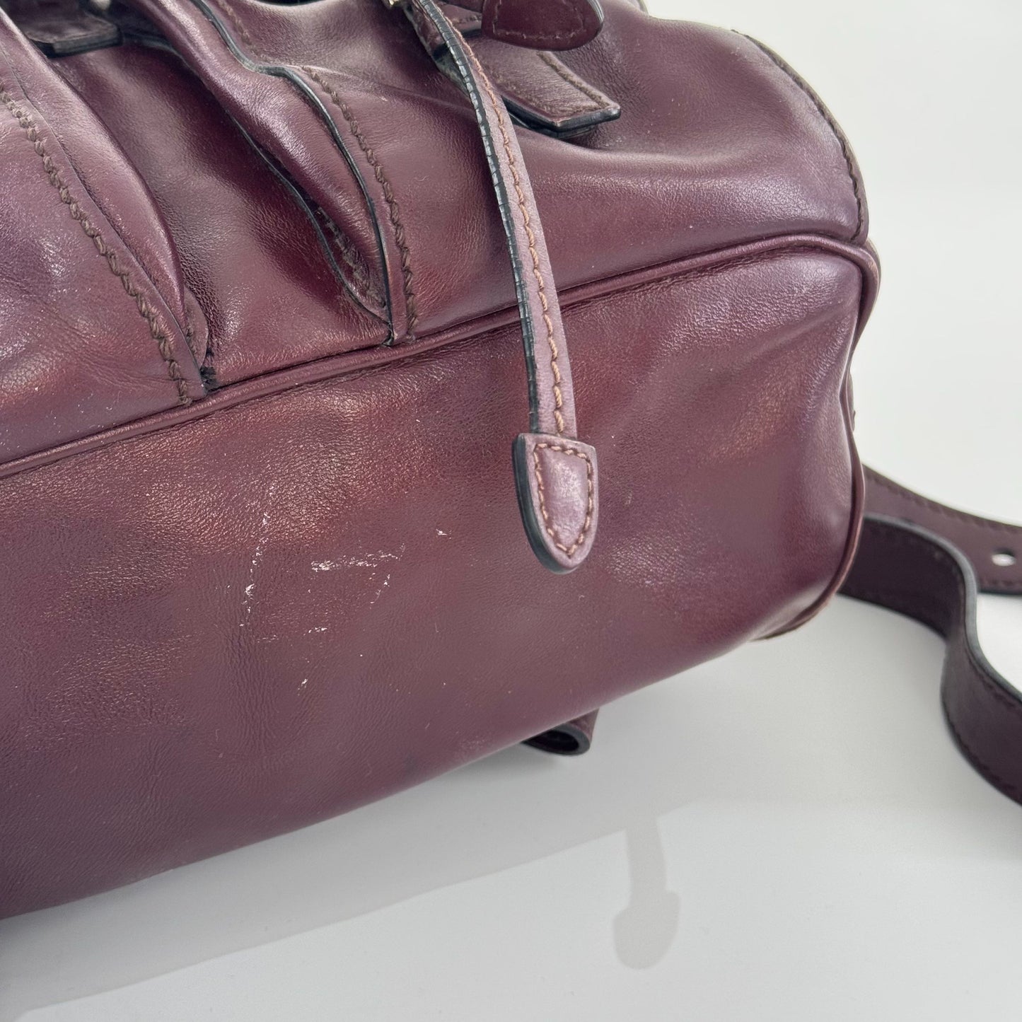 Prada - N/A - Leather - Burgundy - (Medium)