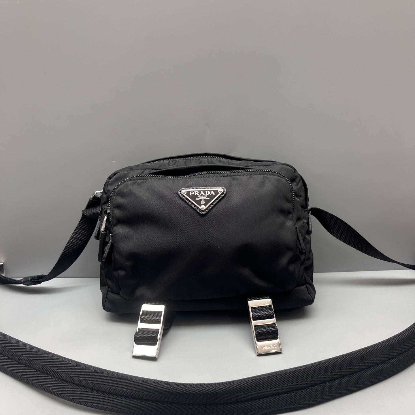 Prada - Nylon Messenger Bag - Nylon - Black - (Mini)