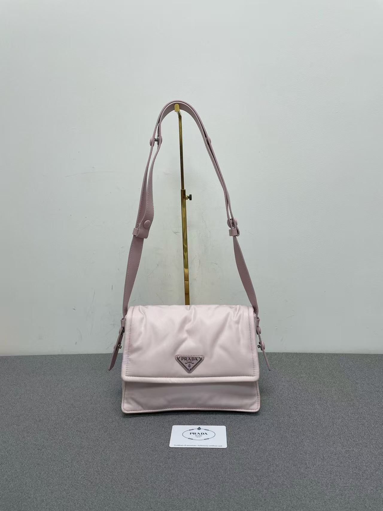 Prada - Other - Polyamide technical fabric with leather trim - Pink - (small)