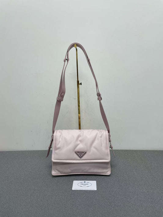 Prada - Other - Polyamide technical fabric with leather trim - Pink - (small)