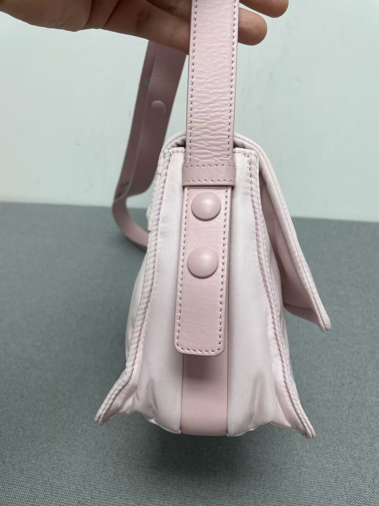 Prada - Other - Polyamide technical fabric with leather trim - Pink - (small)