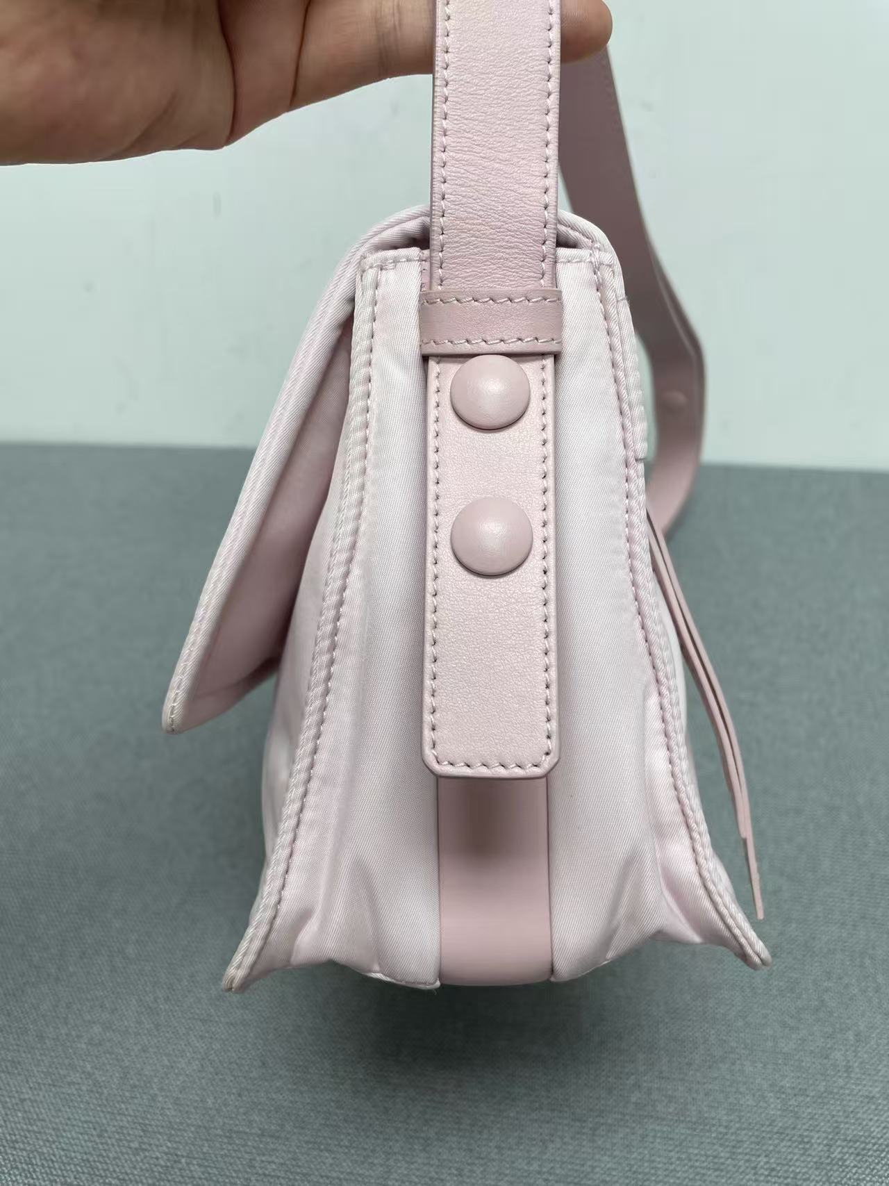 Prada - Other - Polyamide technical fabric with leather trim - Pink - (small)