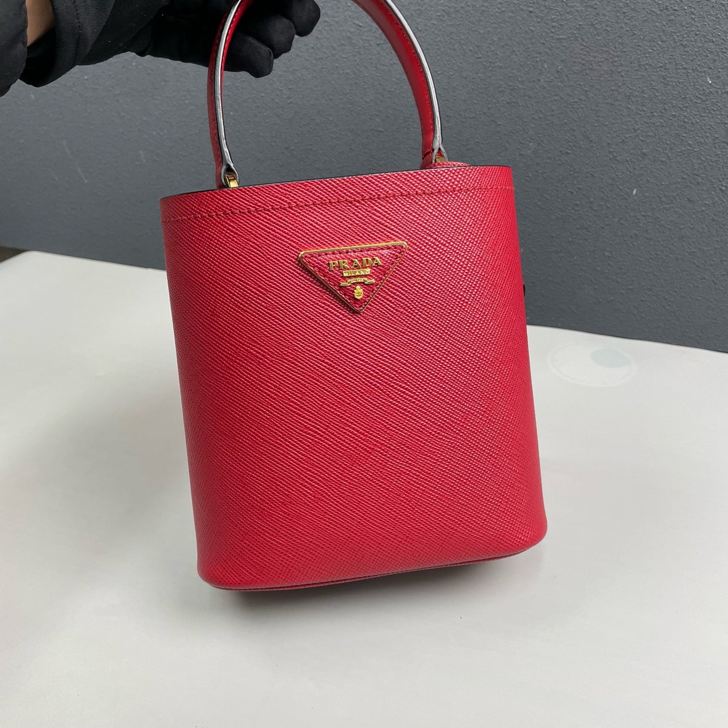 Prada - Panier Bucket Bag - Saffiano leather - Red - (mini)
