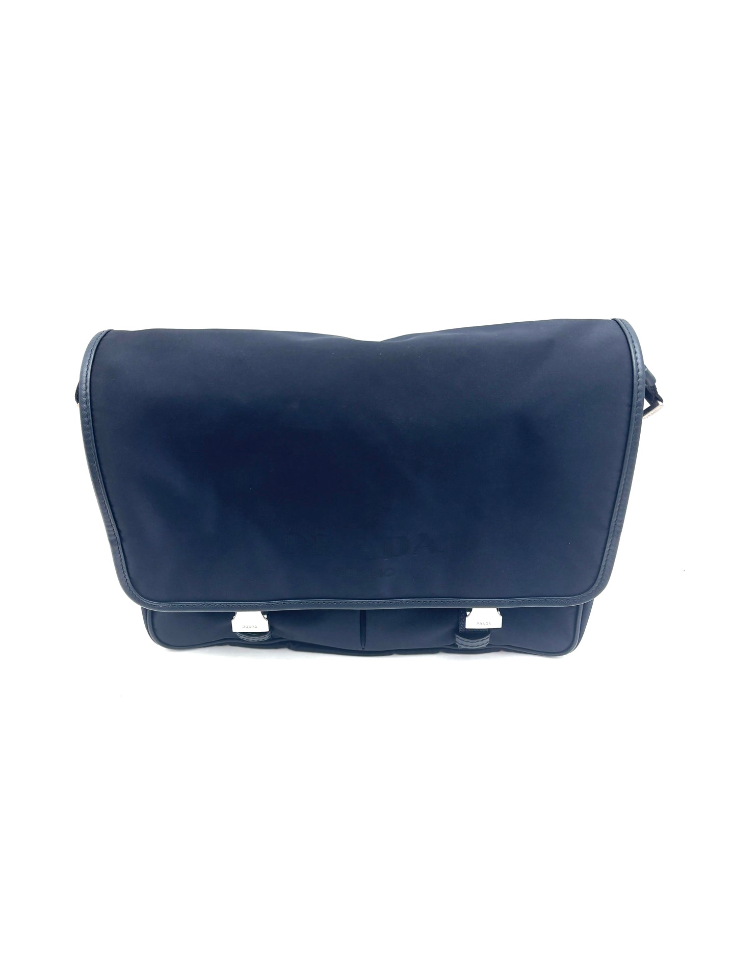 Prada - Parachute Messenger Bag - Nylon with Saffiano Leather Trim - Black - (Large)