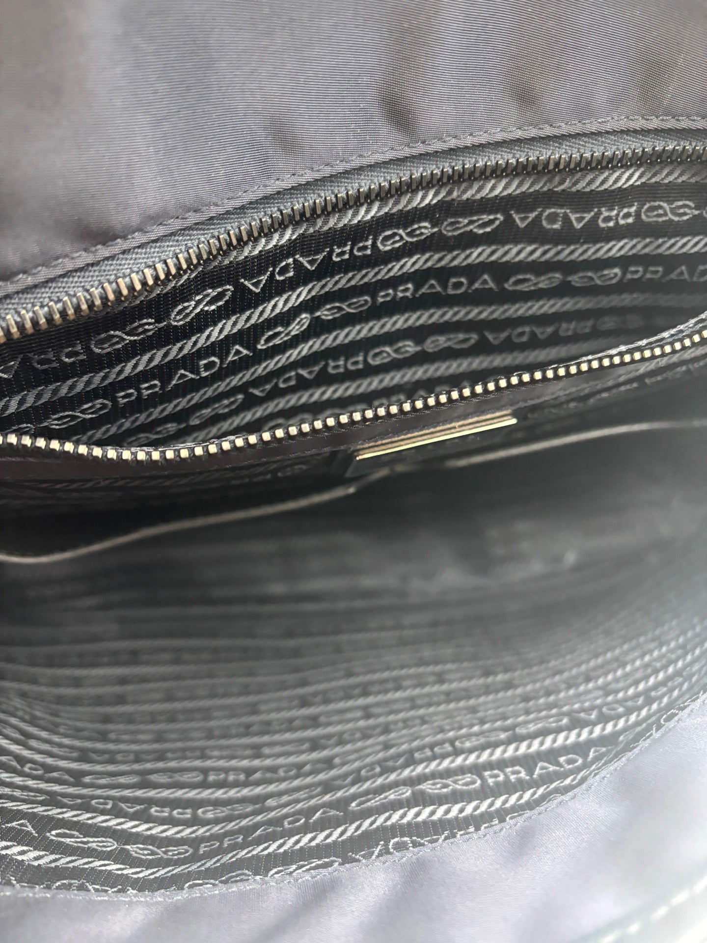 Prada - Parachute Messenger Bag - Nylon with Saffiano Leather Trim - Black - (Large)