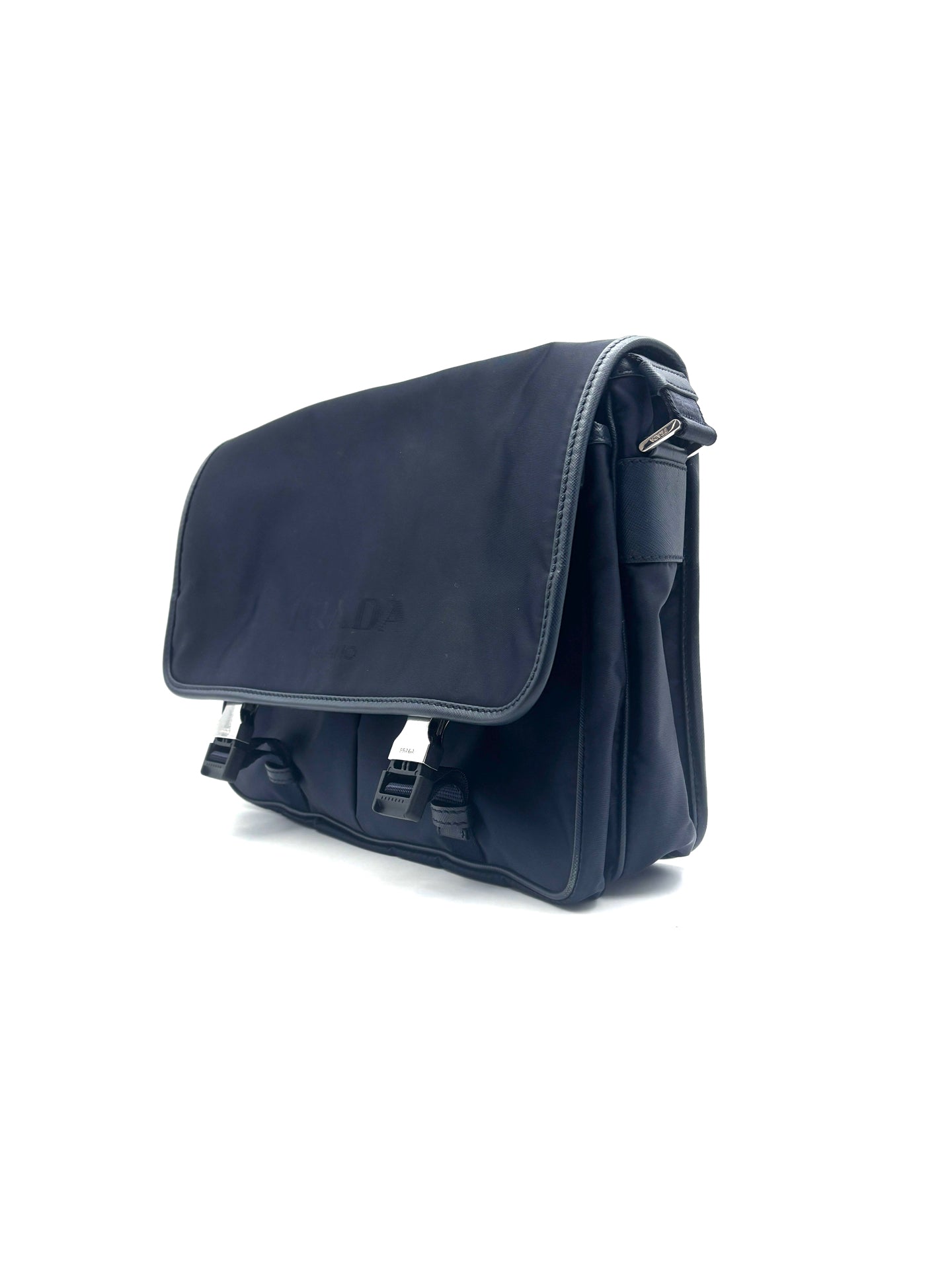 Prada - Parachute Messenger Bag - Nylon with Saffiano Leather Trim - Black - (Large)