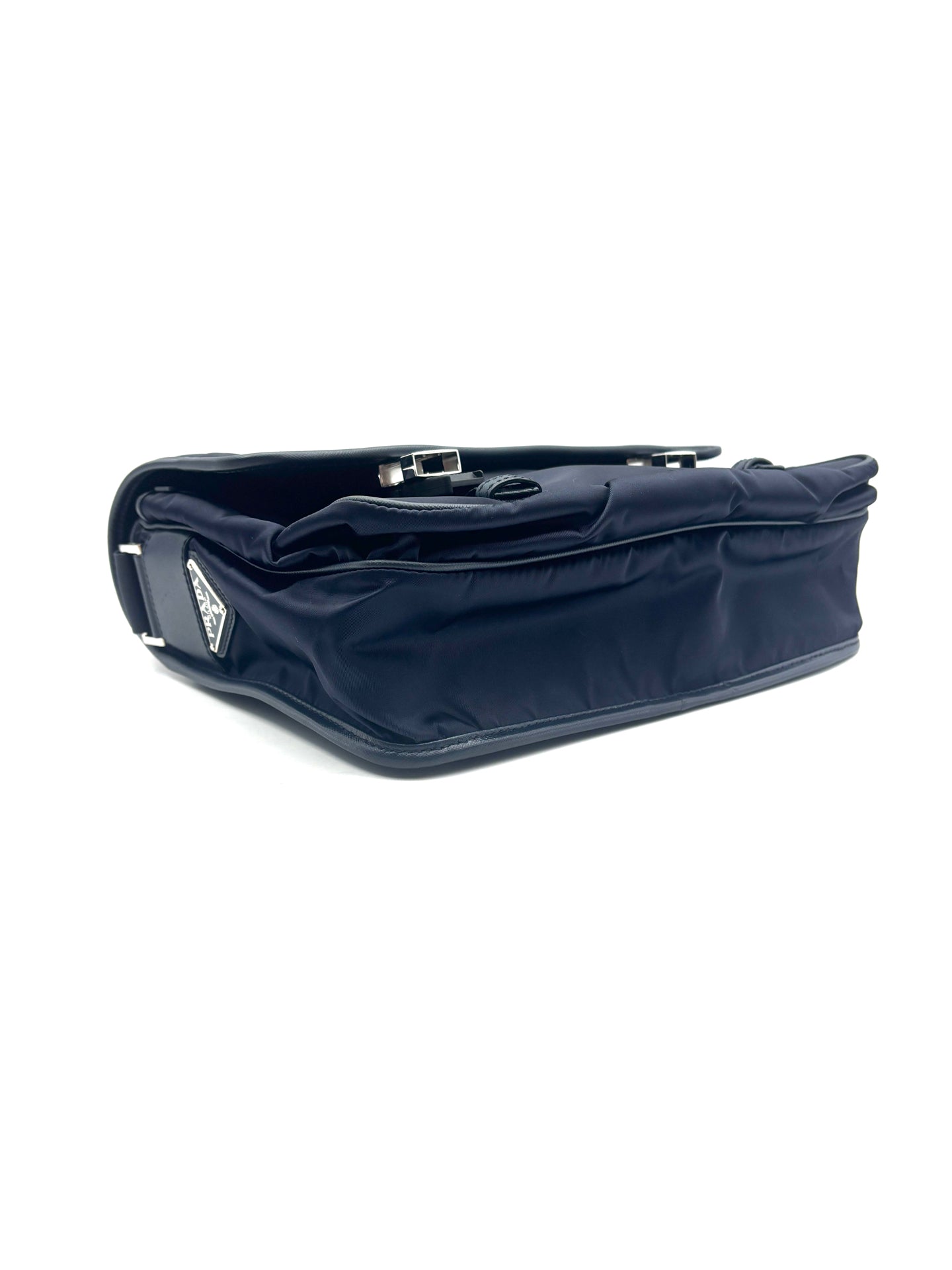 Prada - Parachute Messenger Bag - Nylon with Saffiano Leather Trim - Black - (Large)
