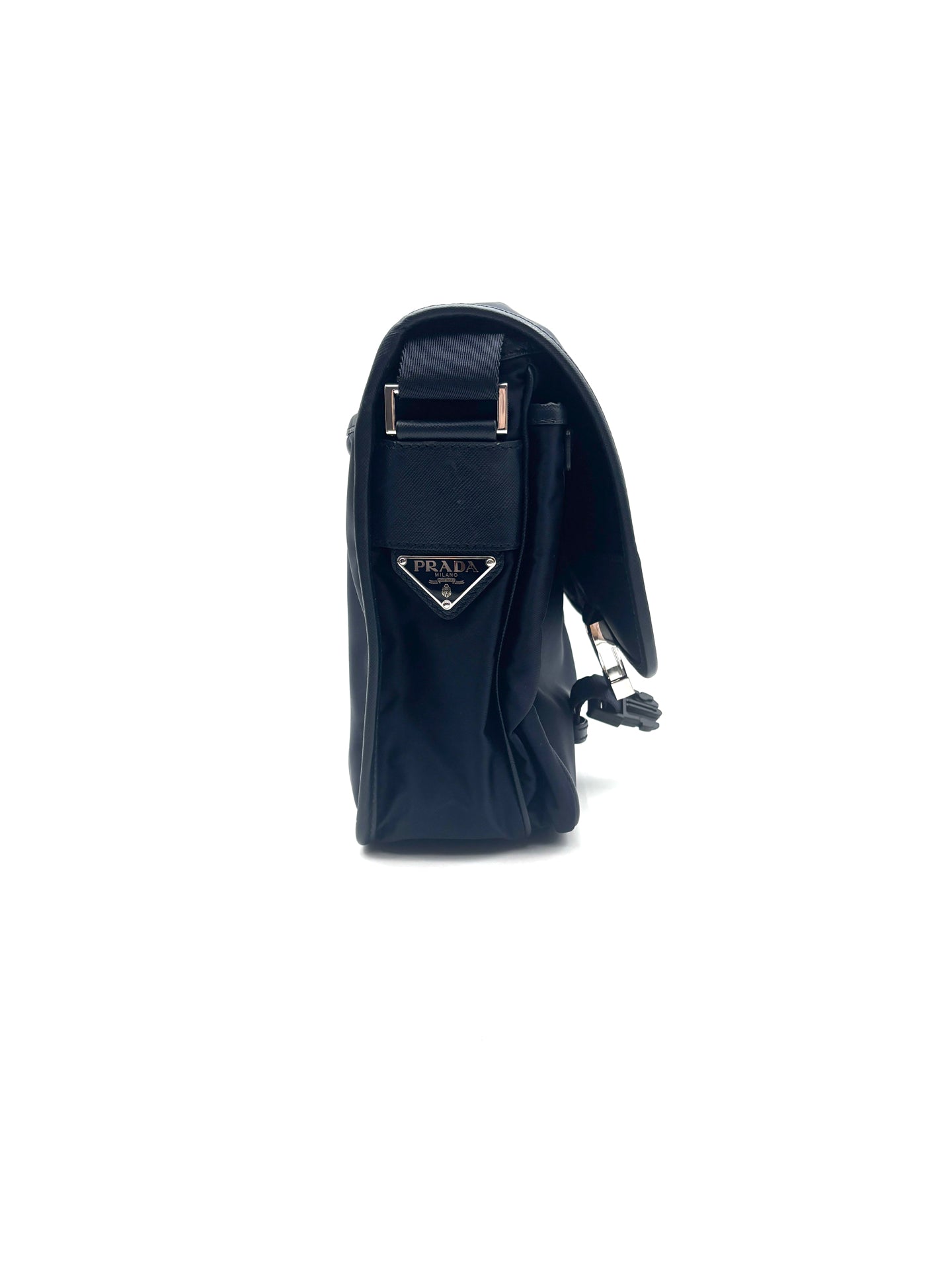Prada - Parachute Messenger Bag - Nylon with Saffiano Leather Trim - Black - (Large)