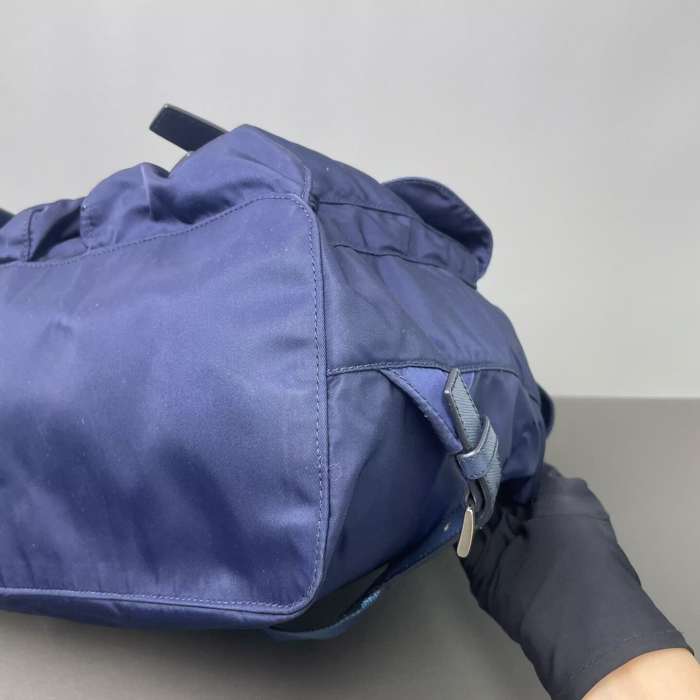 Prada - Parachute Nylon Backpack - Nylon and Cowhide leather - Blue - (Medium)