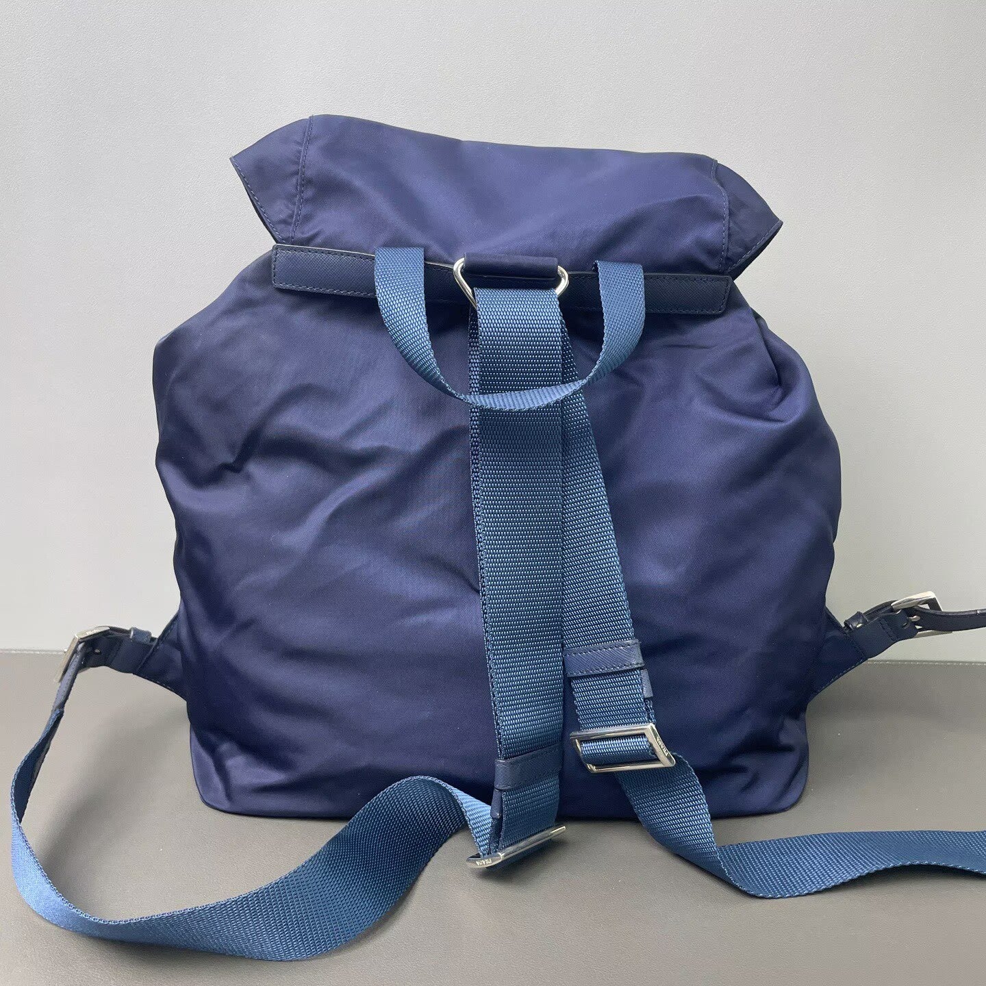 Prada - Parachute Nylon Backpack - Nylon and Cowhide leather - Blue - (Medium)