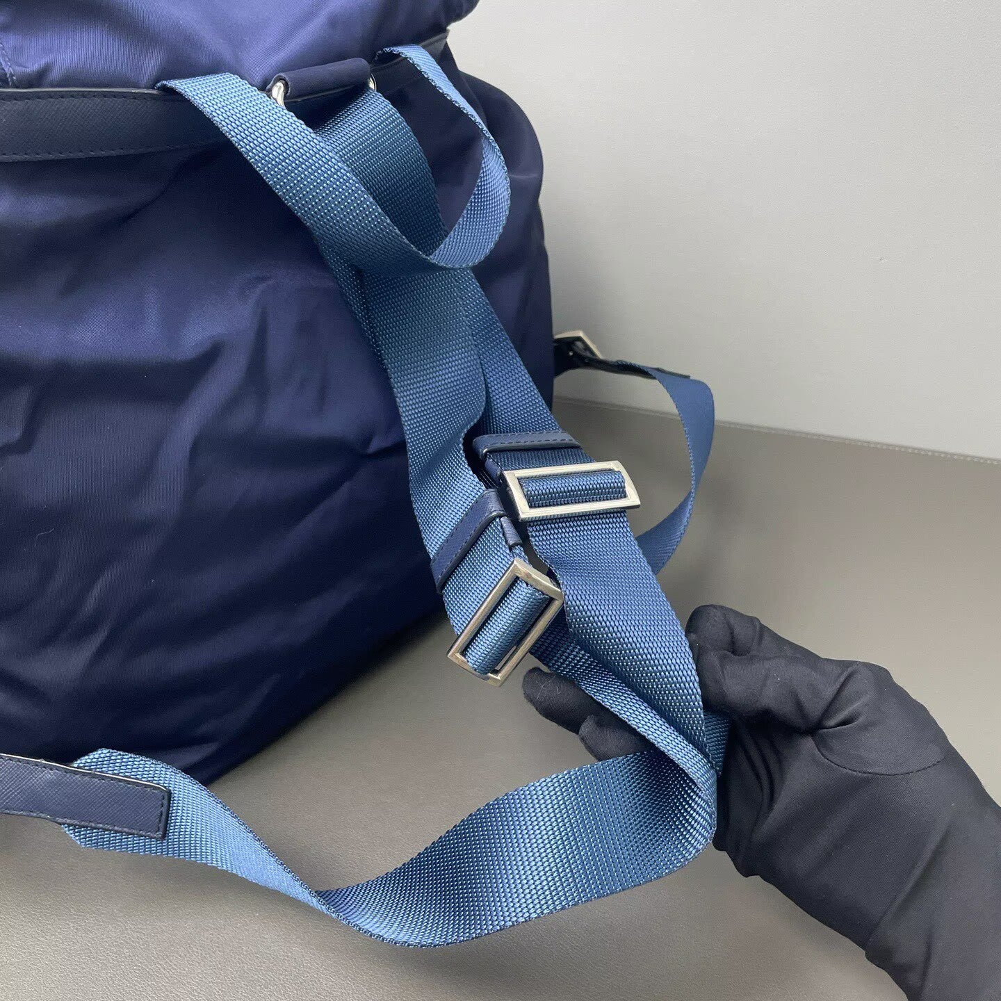 Prada - Parachute Nylon Backpack - Nylon and Cowhide leather - Blue - (Medium)